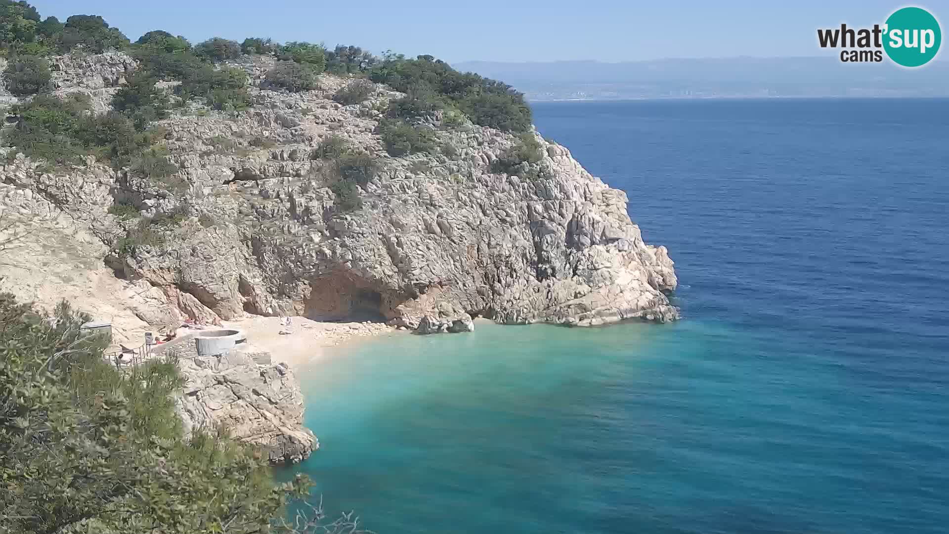 Spletna kamera Brseč plaža – Mošćenička Draga – Hrvaška