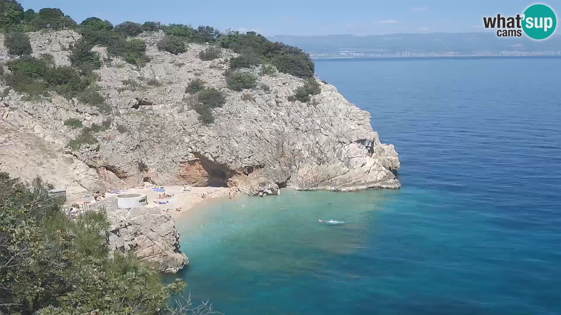 Spletna kamera Brseč plaža – Mošćenička Draga – Hrvaška