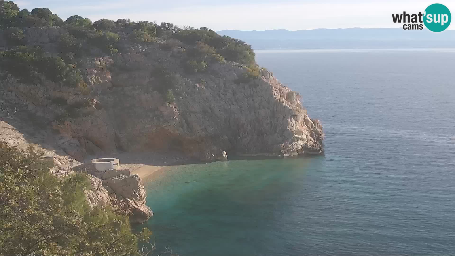 Spletna kamera Brseč plaža – Mošćenička Draga – Hrvaška