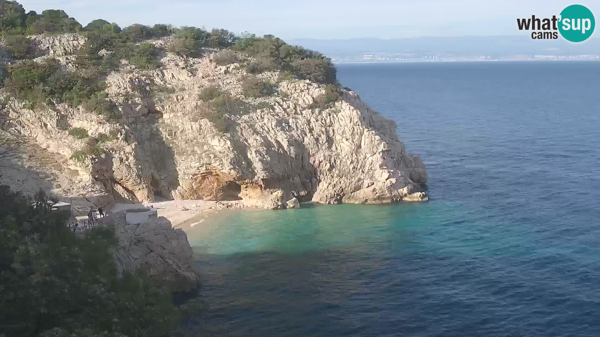 Spletna kamera Brseč plaža – Mošćenička Draga – Hrvaška