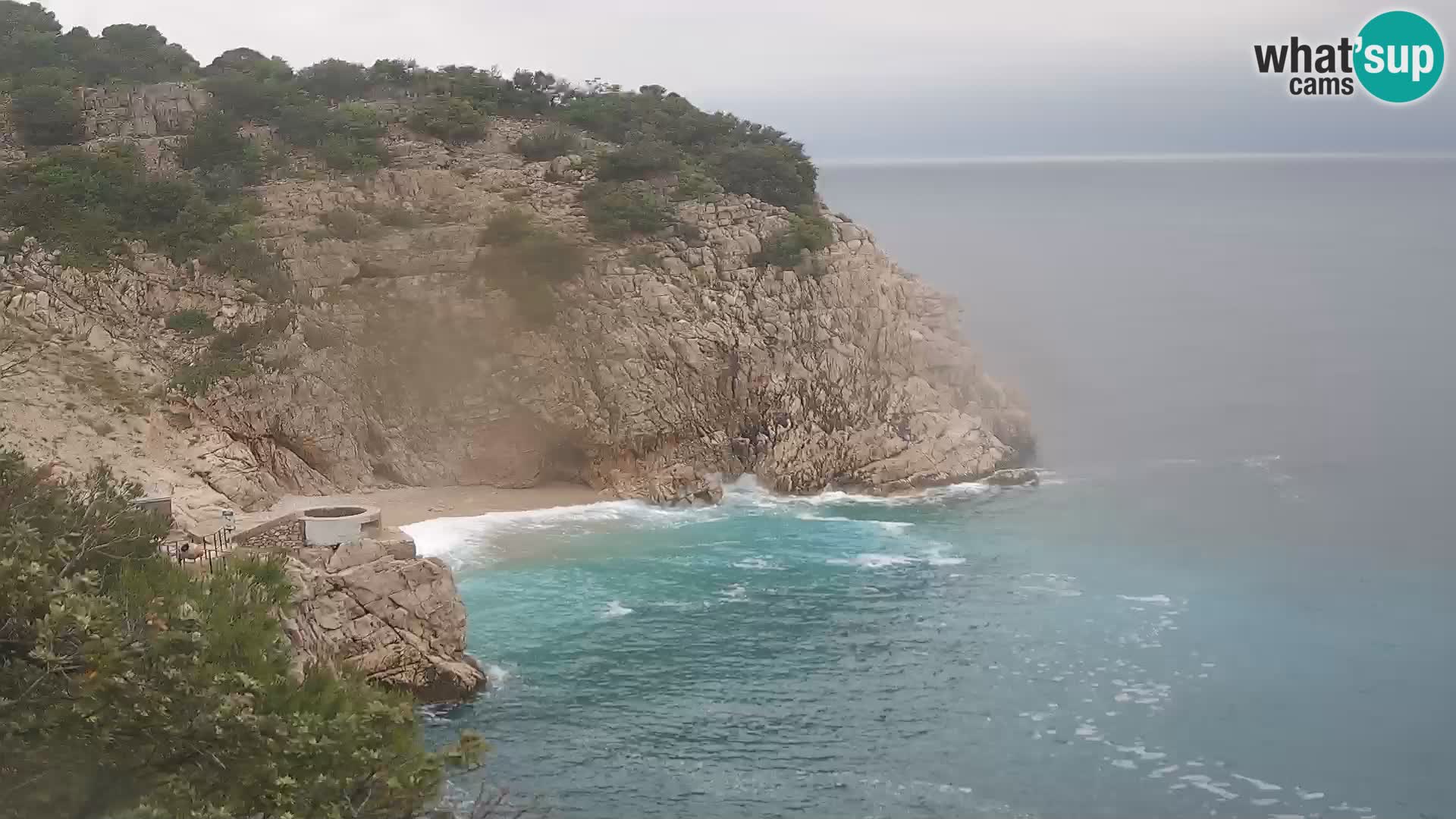 Spletna kamera Brseč plaža – Mošćenička Draga – Hrvaška