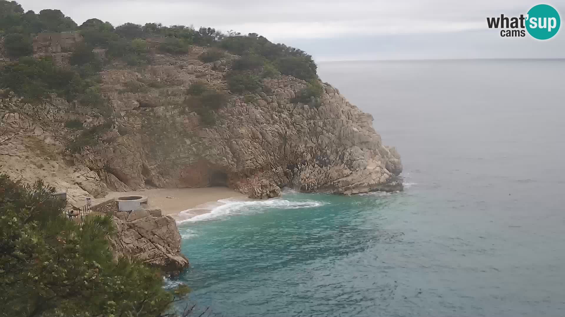 Webcam plage Brseč à Mošćenička Draga, Croatie