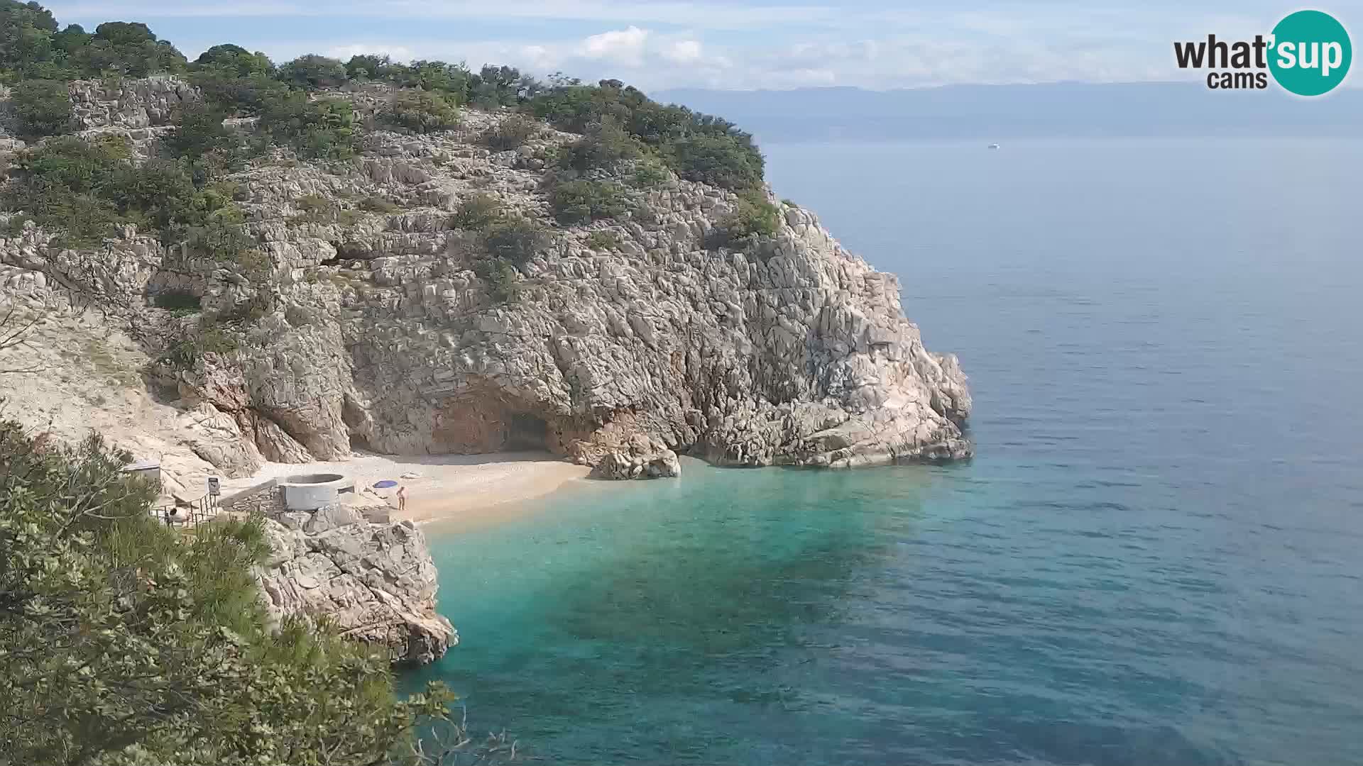 Spletna kamera Brseč plaža – Mošćenička Draga – Hrvaška