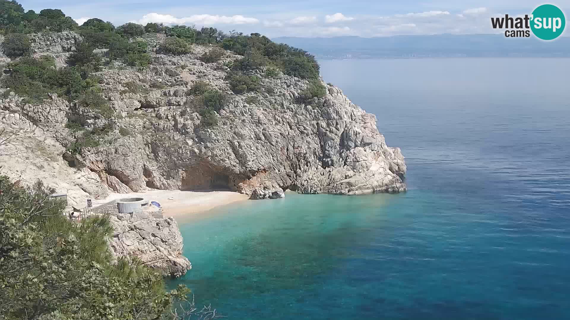 Spletna kamera Brseč plaža – Mošćenička Draga – Hrvaška