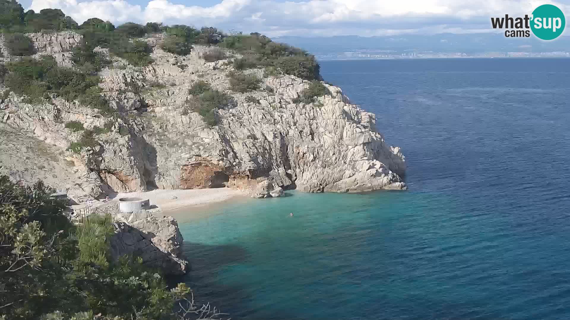 Spletna kamera Brseč plaža – Mošćenička Draga – Hrvaška