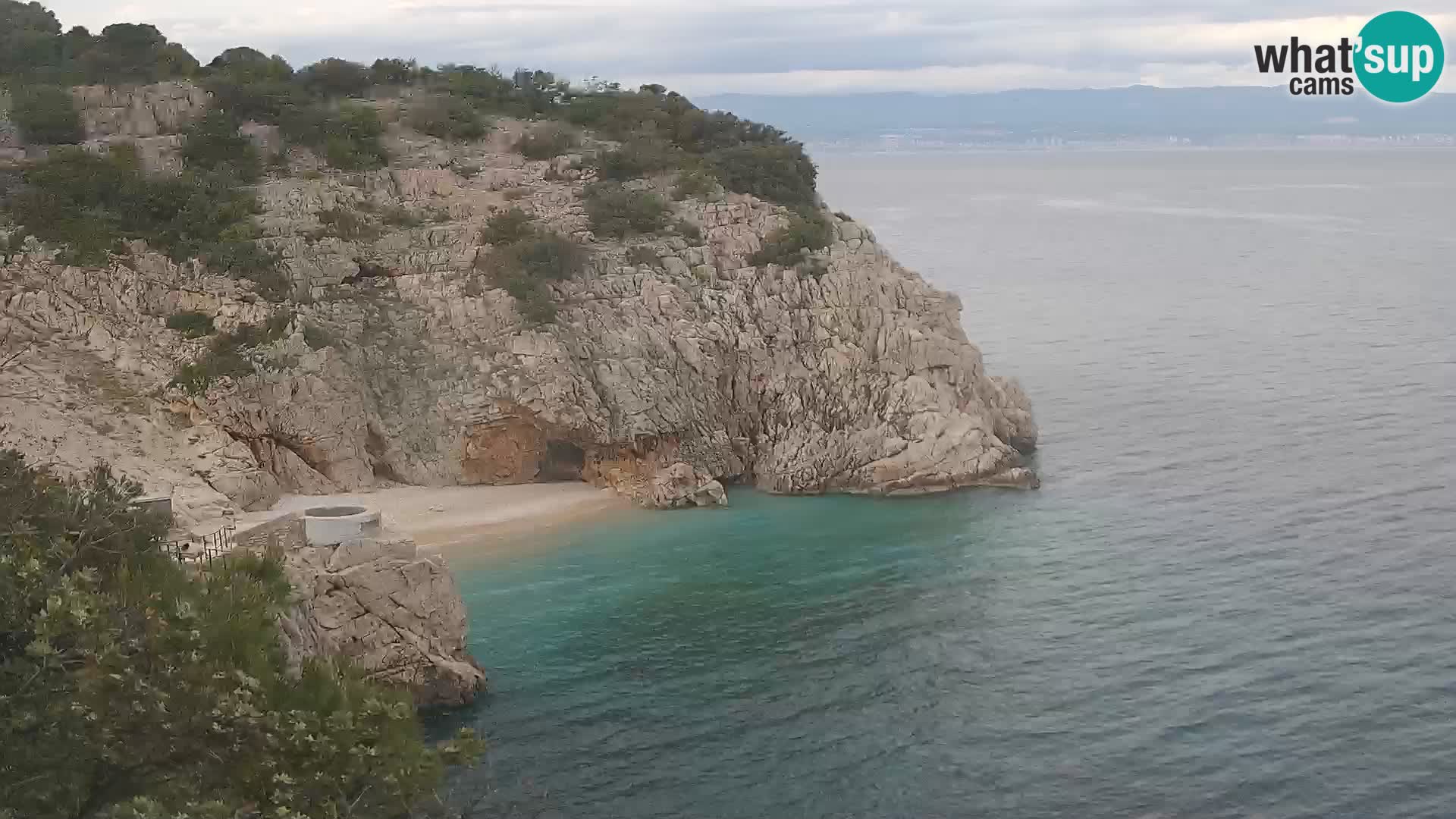 Webcam plage Brseč à Mošćenička Draga, Croatie