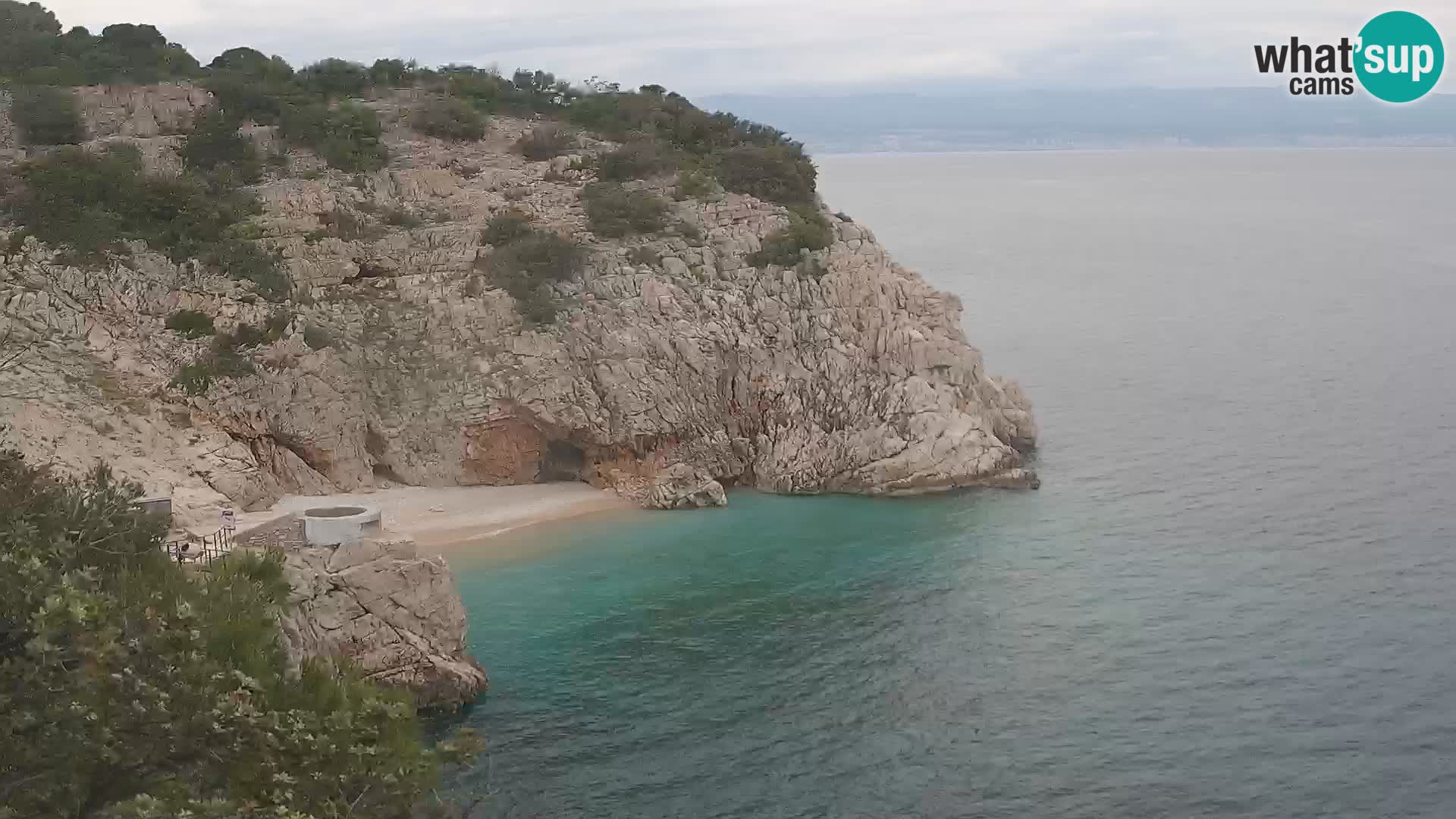 Webcam plage Brseč à Mošćenička Draga, Croatie
