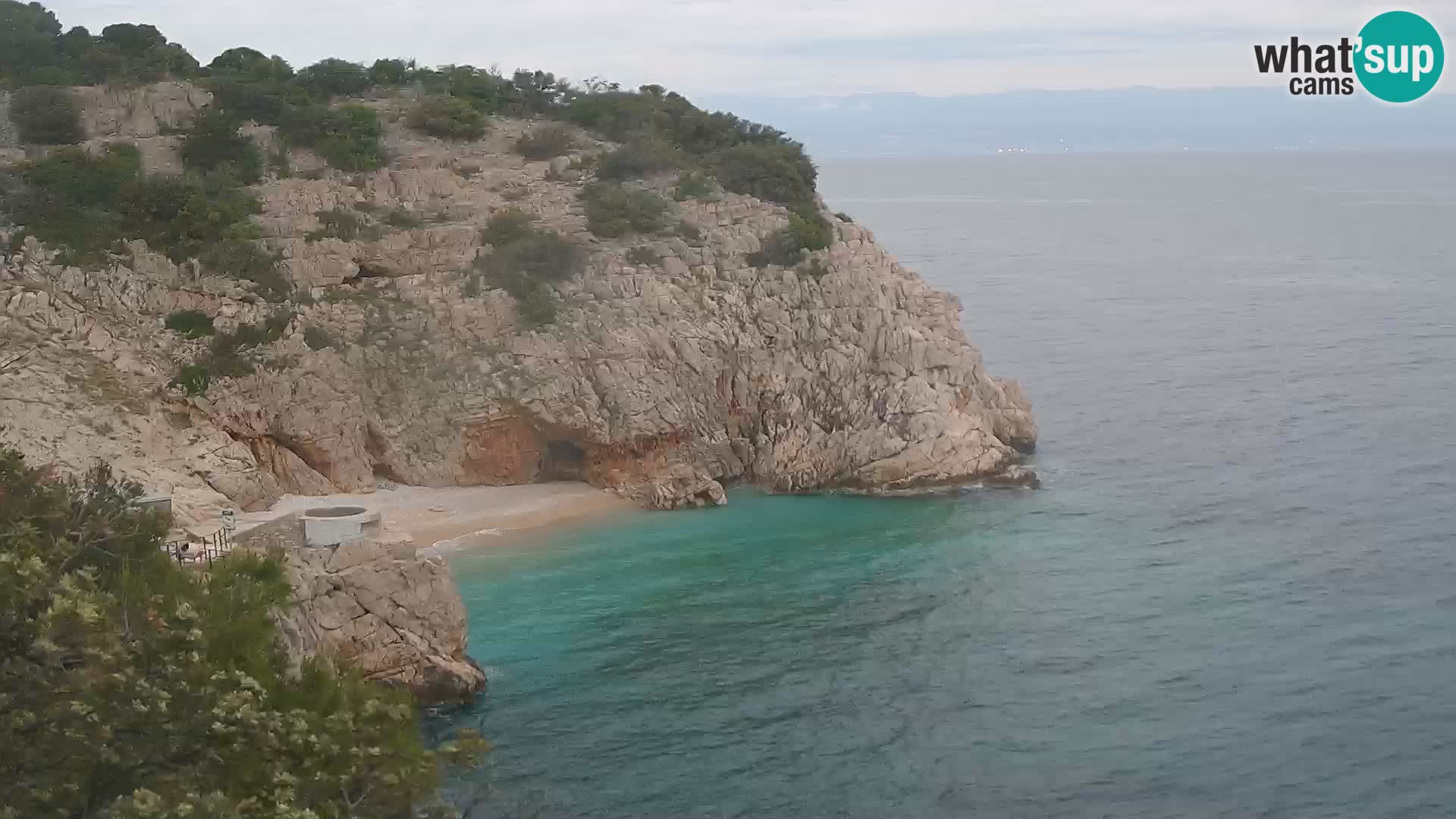 Webcam plage Brseč à Mošćenička Draga, Croatie