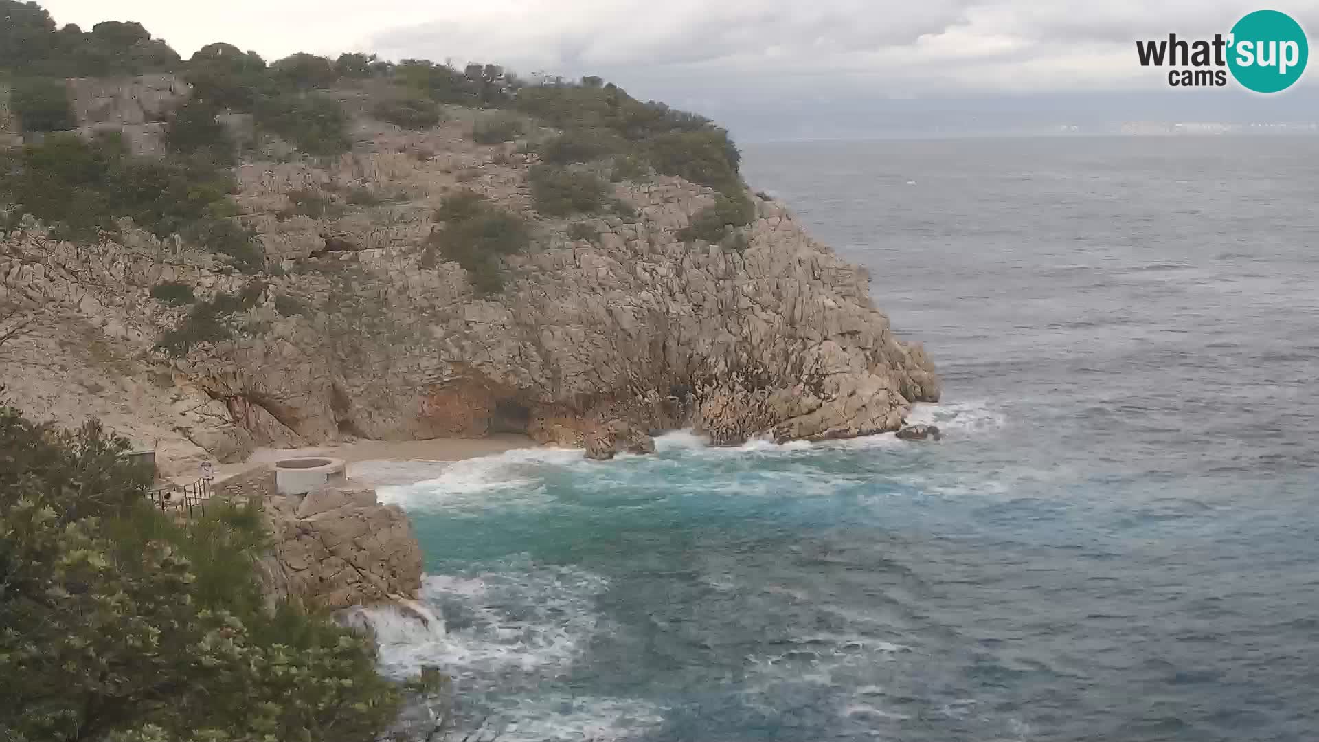 Spletna kamera Brseč plaža – Mošćenička Draga – Hrvaška