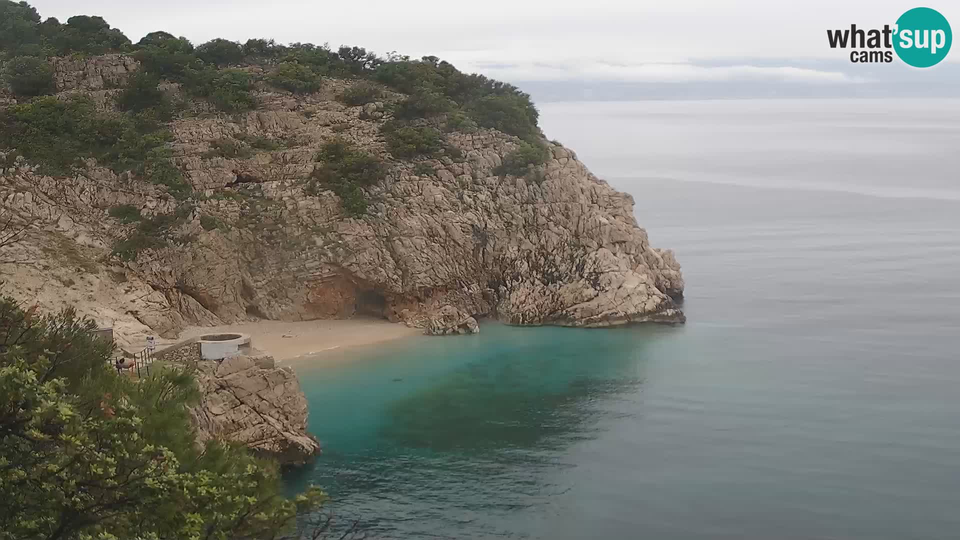 Webcam plage Brseč à Mošćenička Draga, Croatie
