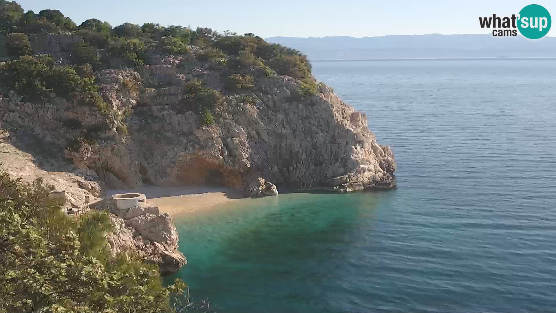 Spletna kamera Brseč plaža – Mošćenička Draga – Hrvaška