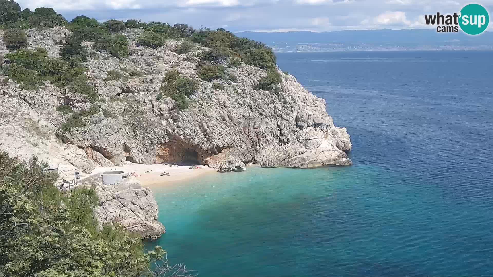 Spletna kamera Brseč plaža – Mošćenička Draga – Hrvaška