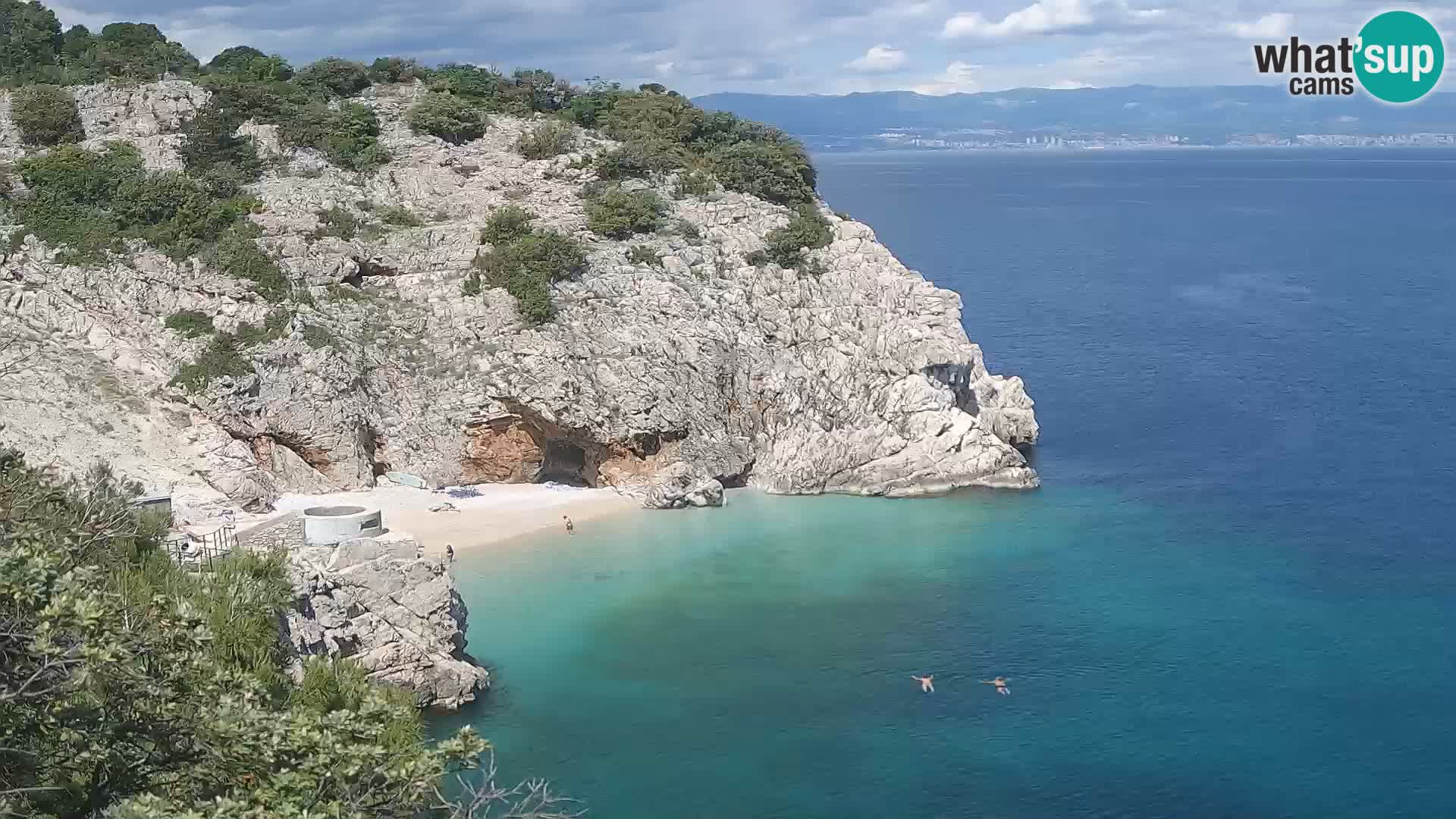 Spletna kamera Brseč plaža – Mošćenička Draga – Hrvaška