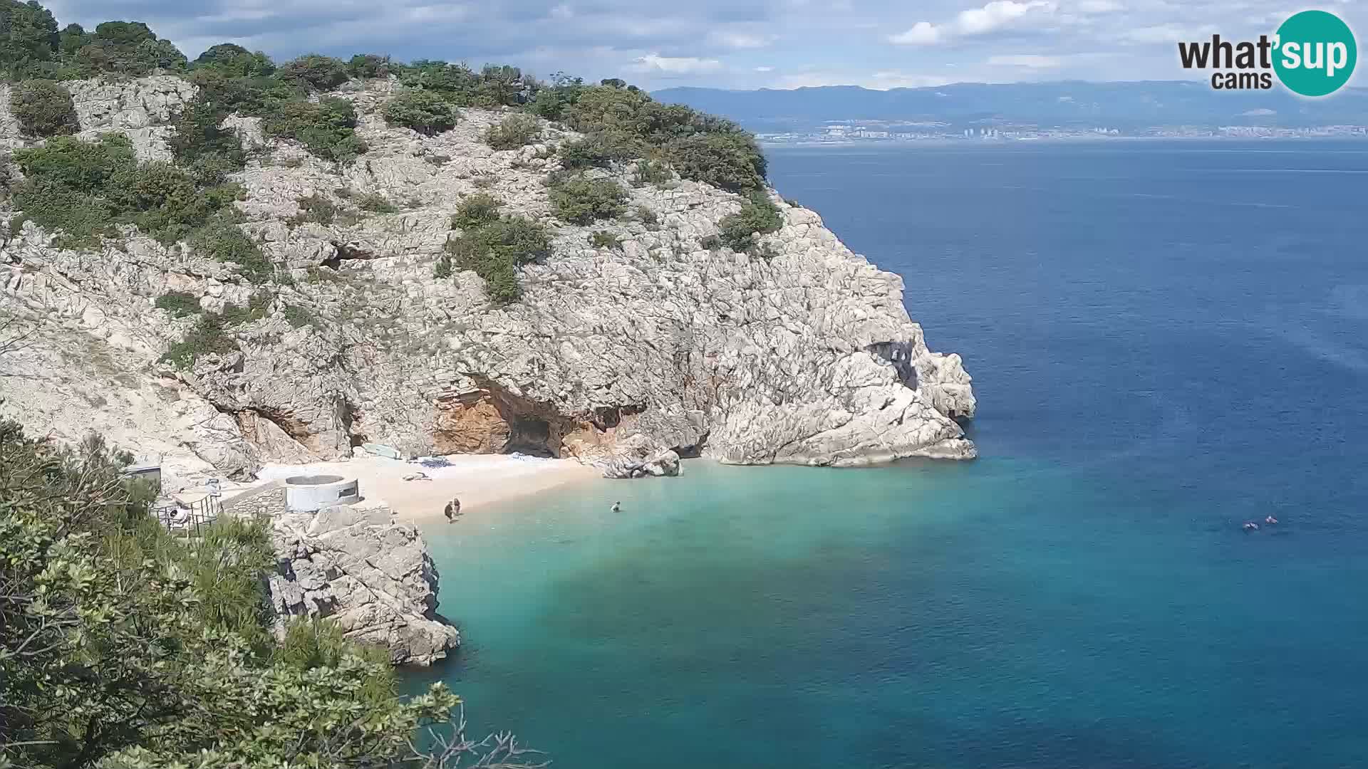 Webcam plage Brseč à Mošćenička Draga, Croatie