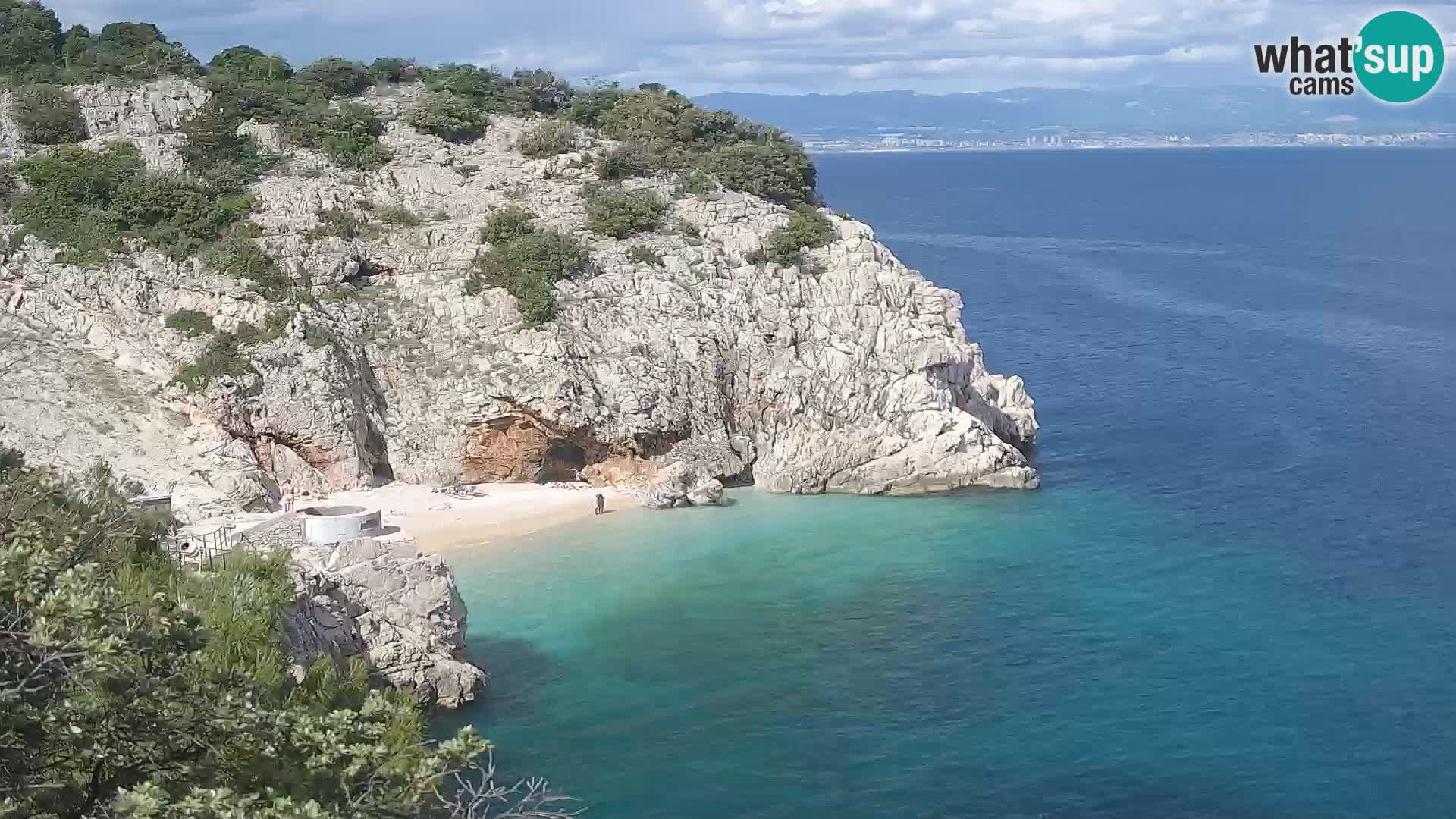 Spletna kamera Brseč plaža – Mošćenička Draga – Hrvaška