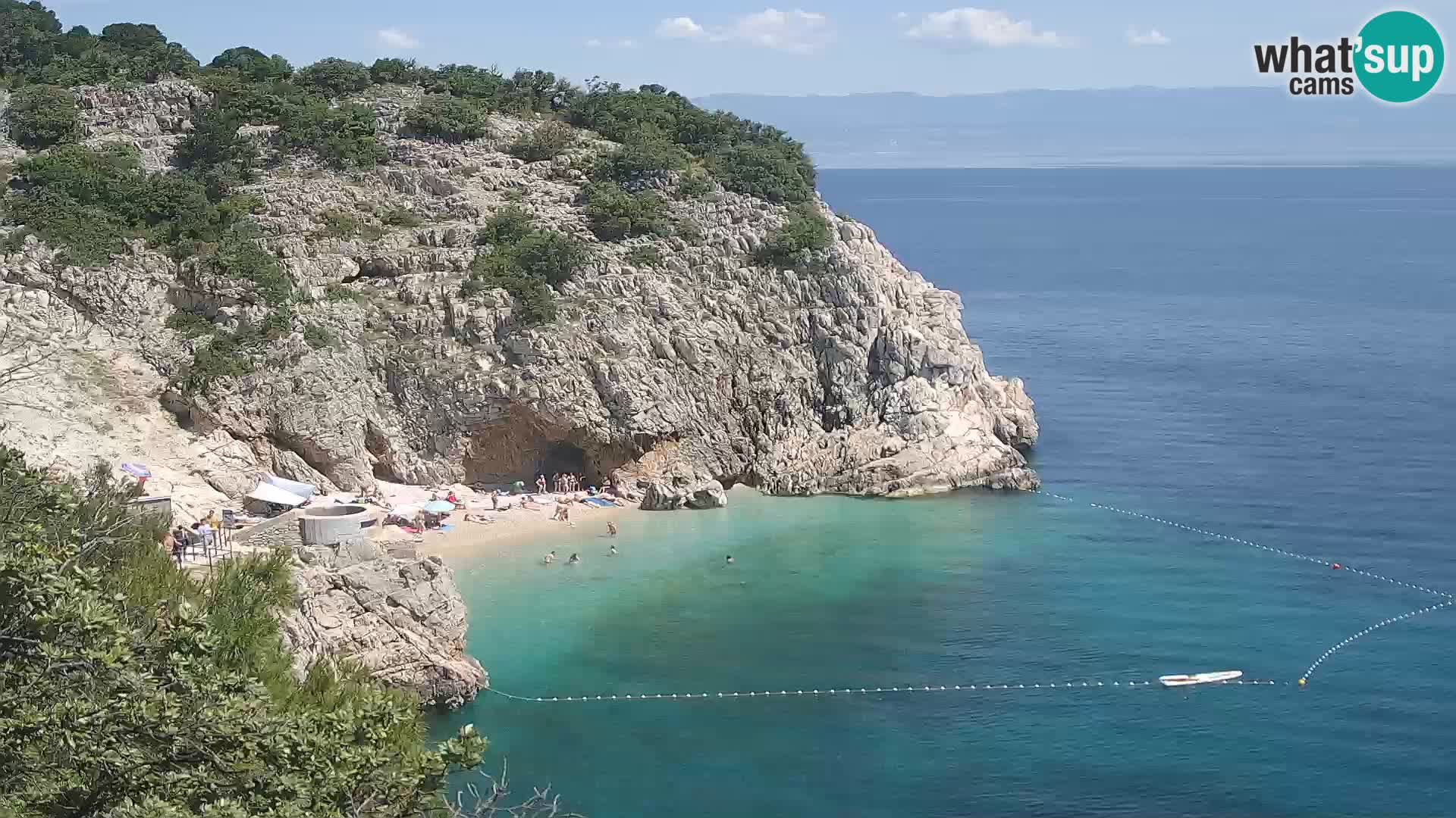 Spletna kamera Brseč plaža – Mošćenička Draga – Hrvaška