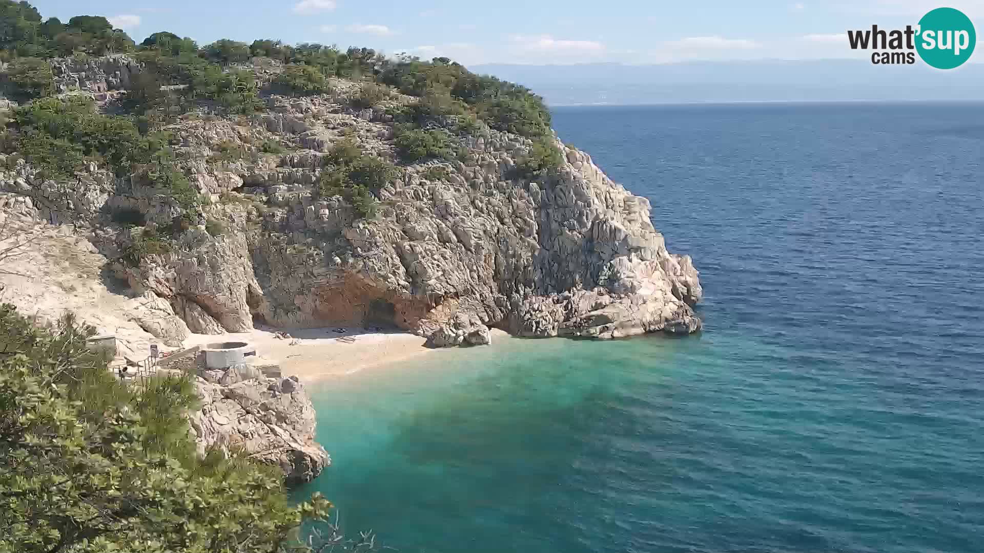 Spletna kamera Brseč plaža – Mošćenička Draga – Hrvaška