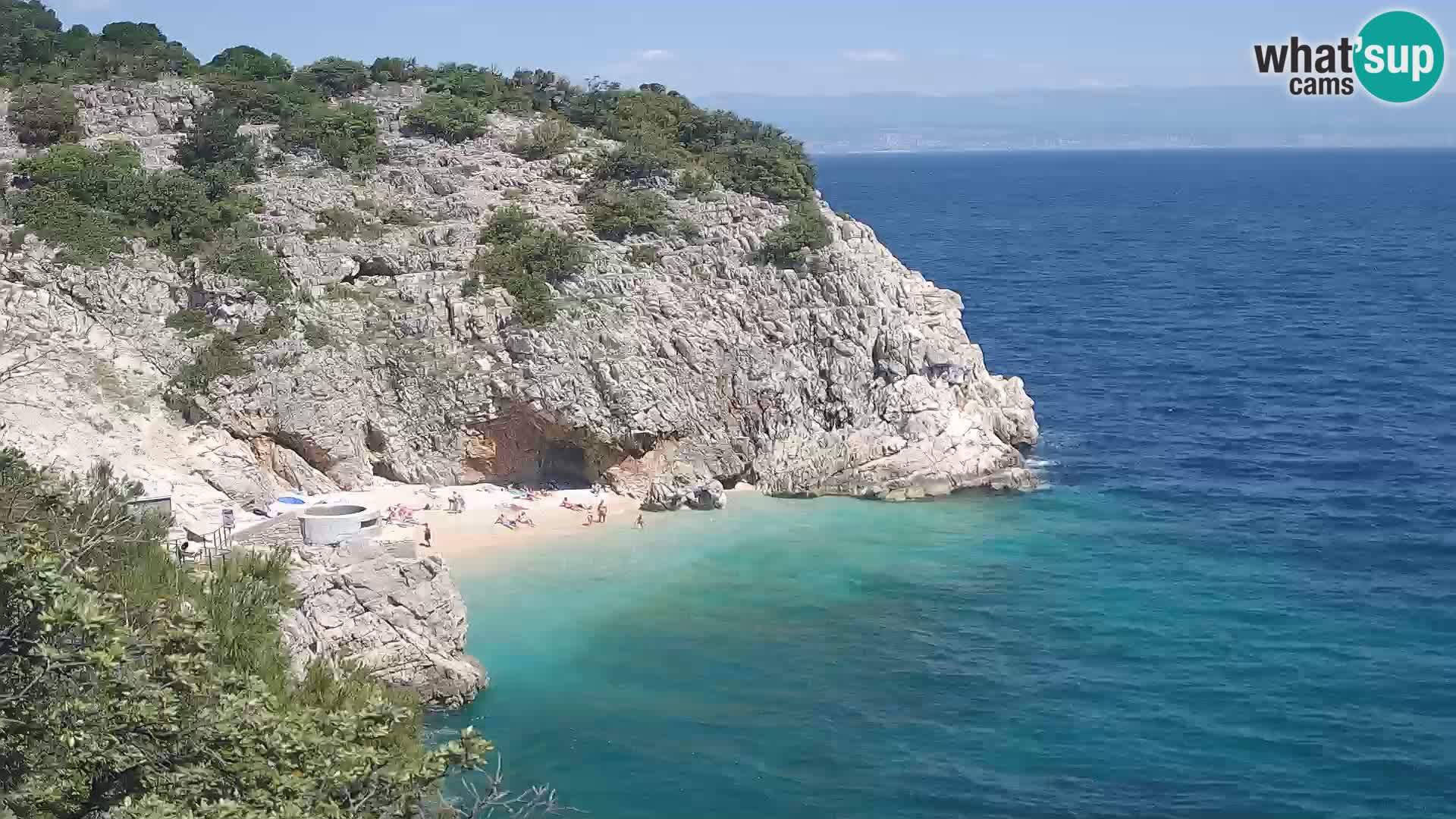 Spletna kamera Brseč plaža – Mošćenička Draga – Hrvaška
