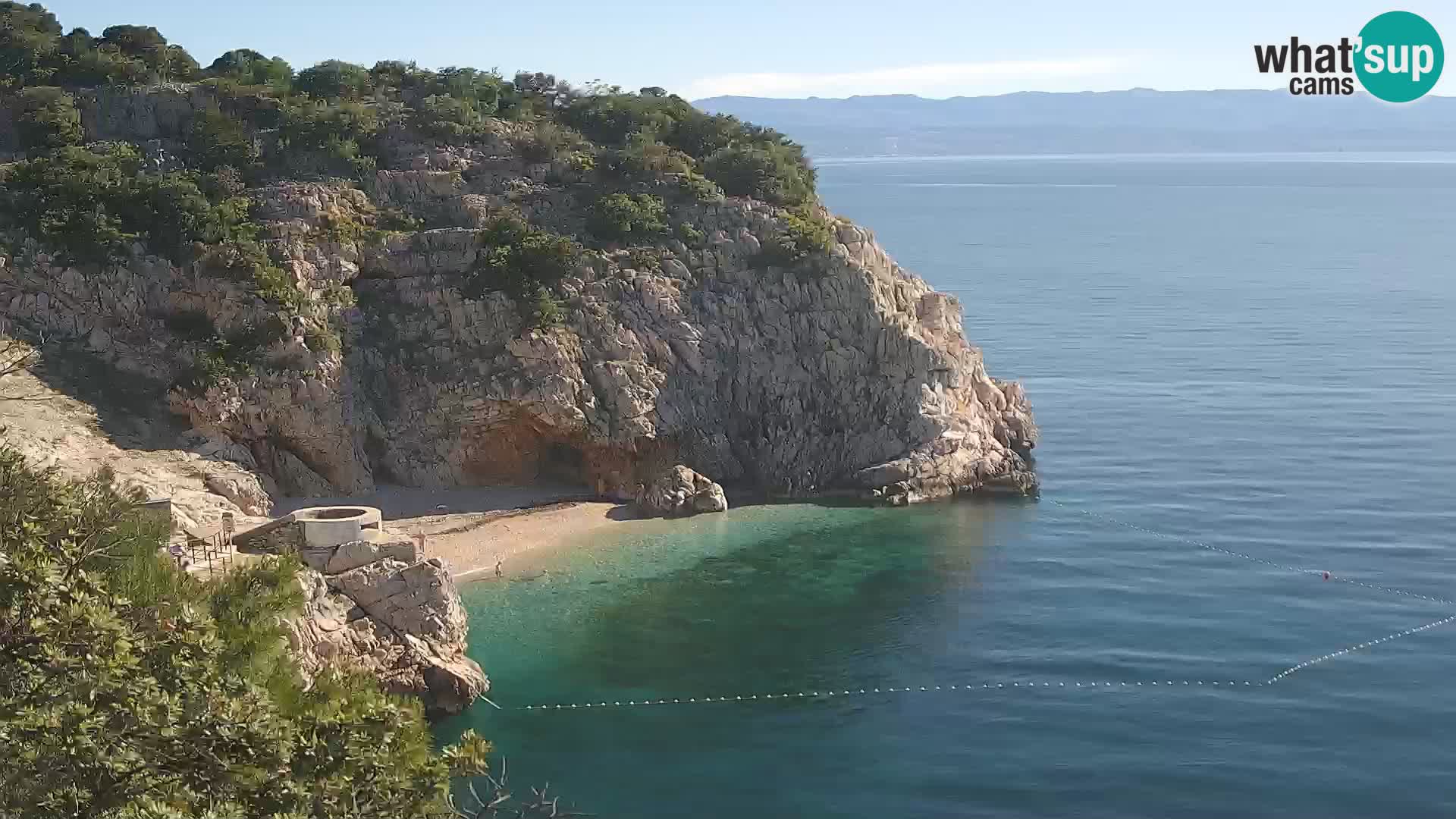 Spletna kamera Brseč plaža – Mošćenička Draga – Hrvaška