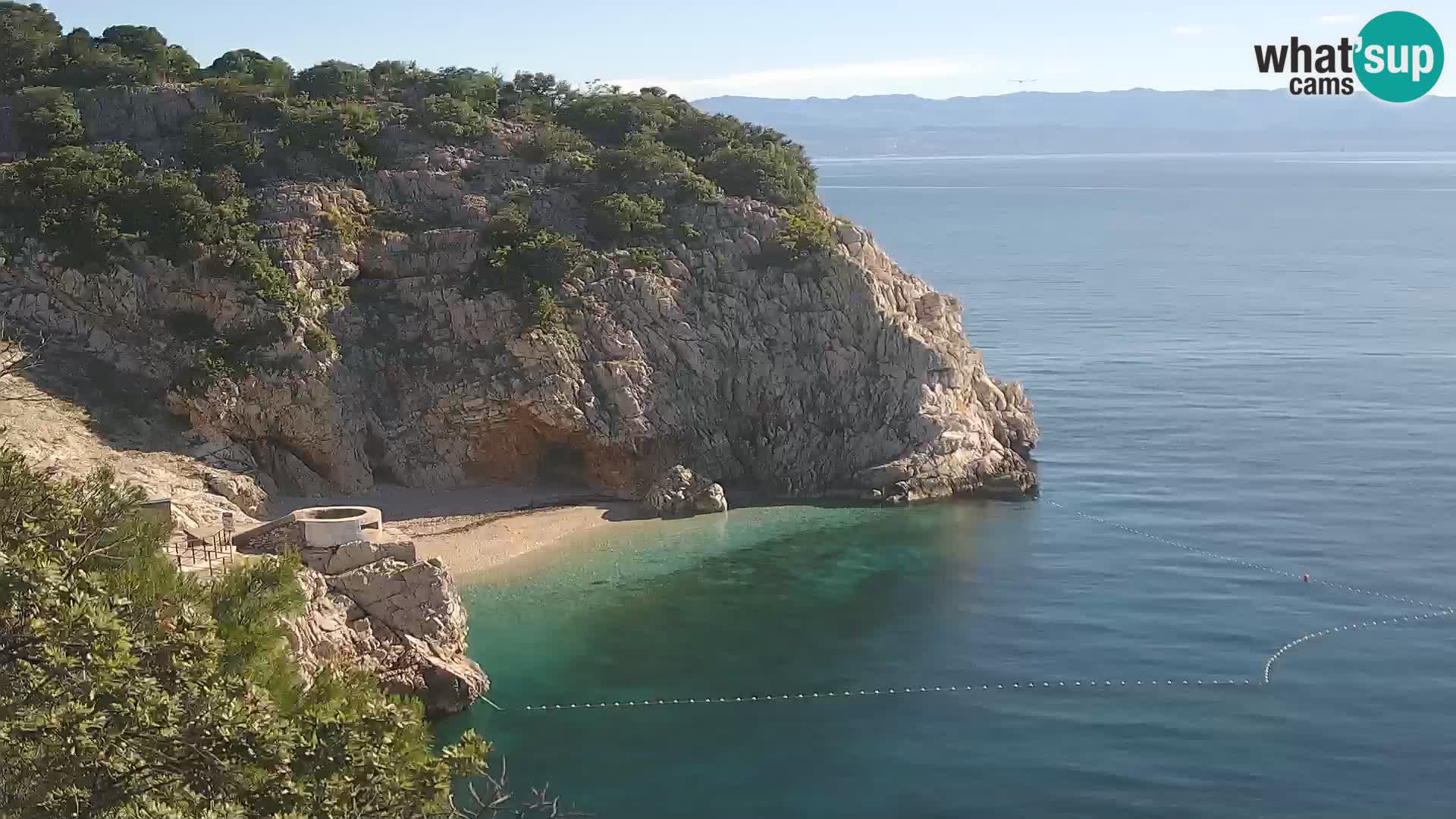 Webcam plage Brseč à Mošćenička Draga, Croatie