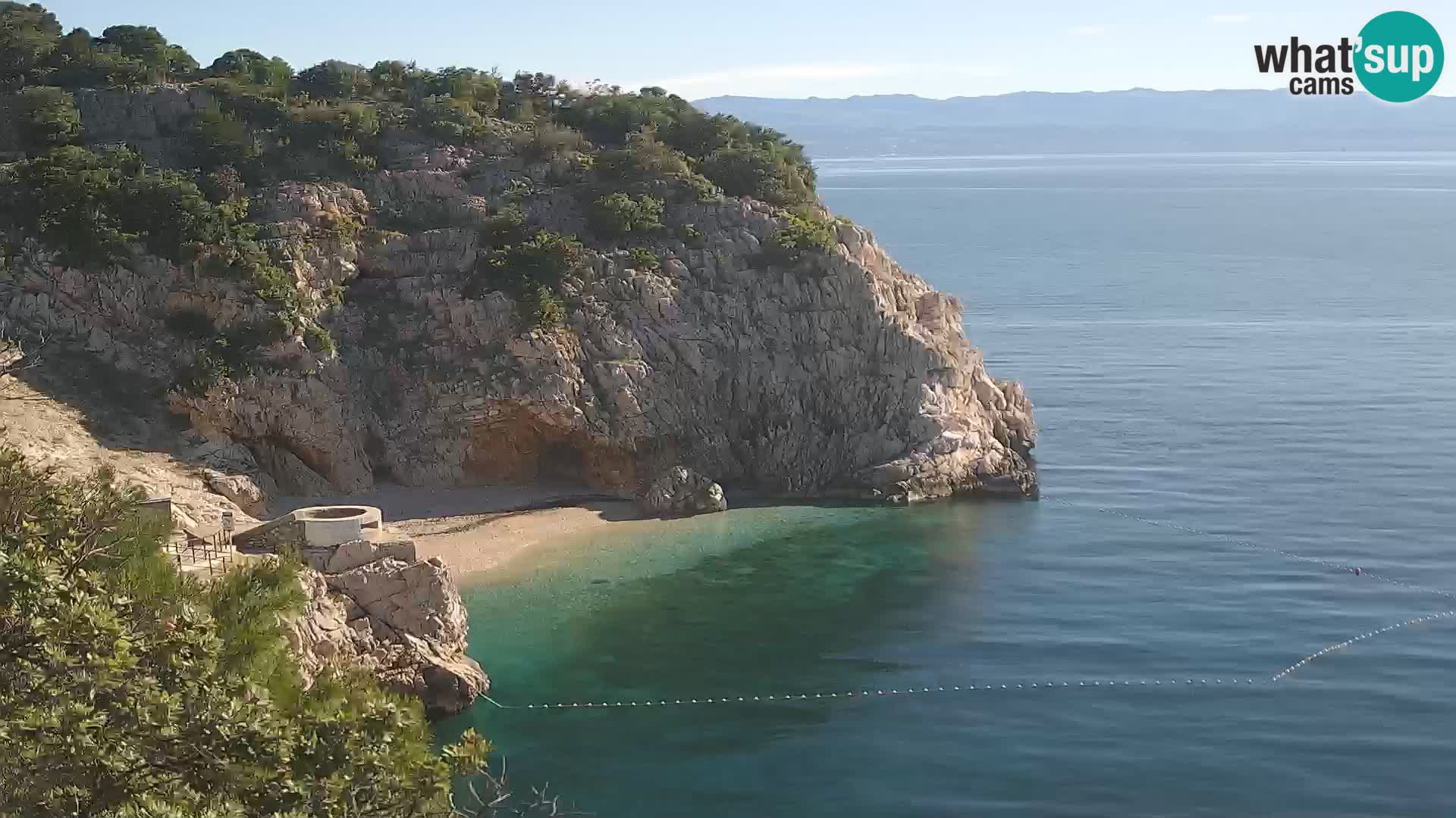 Spletna kamera Brseč plaža – Mošćenička Draga – Hrvaška