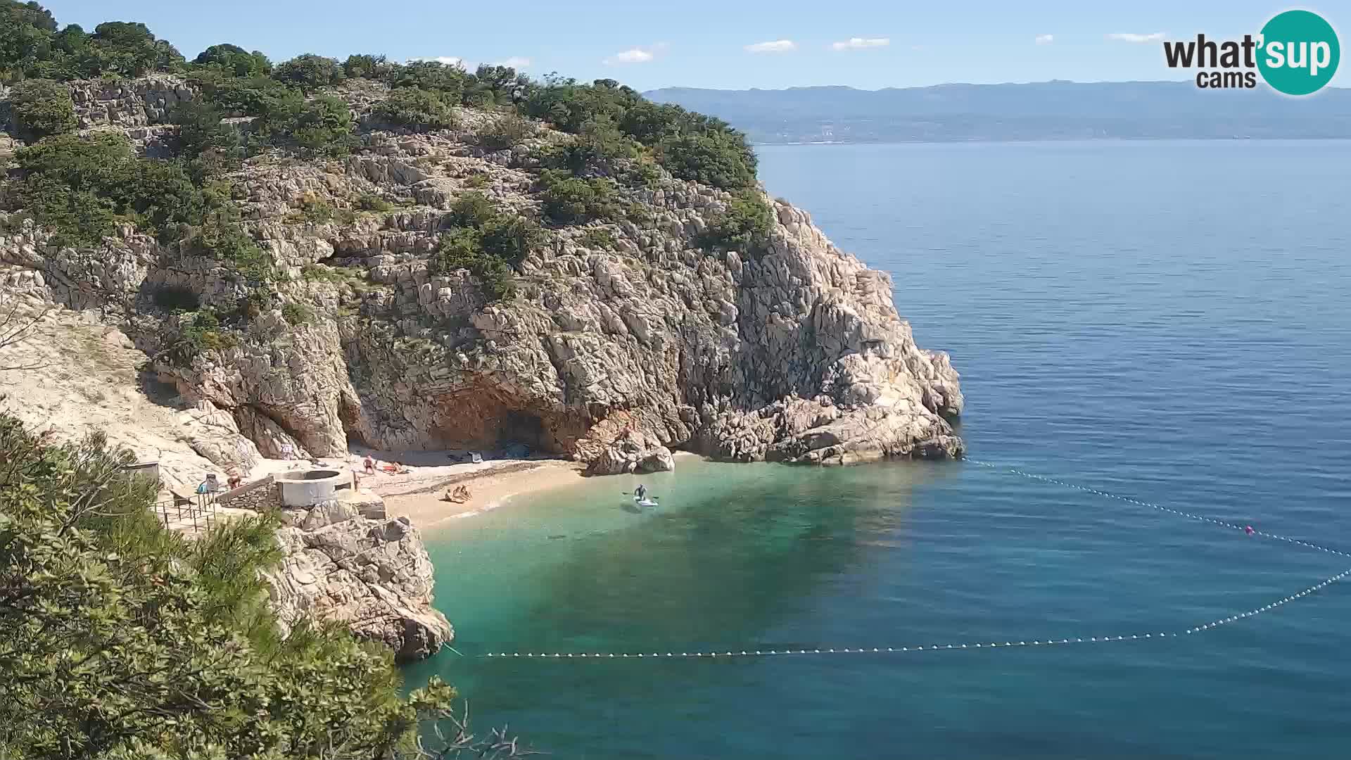 Spletna kamera Brseč plaža – Mošćenička Draga – Hrvaška
