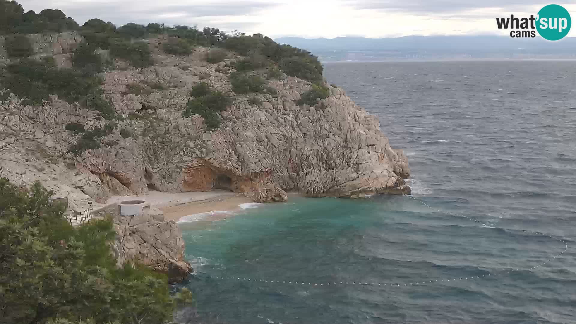 Webcam plage Brseč à Mošćenička Draga, Croatie