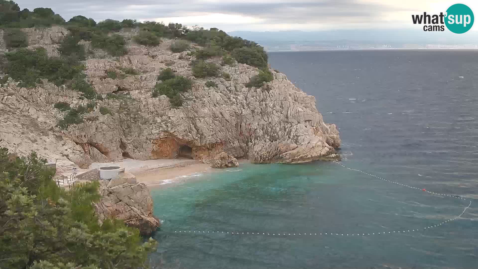 Spletna kamera Brseč plaža – Mošćenička Draga – Hrvaška
