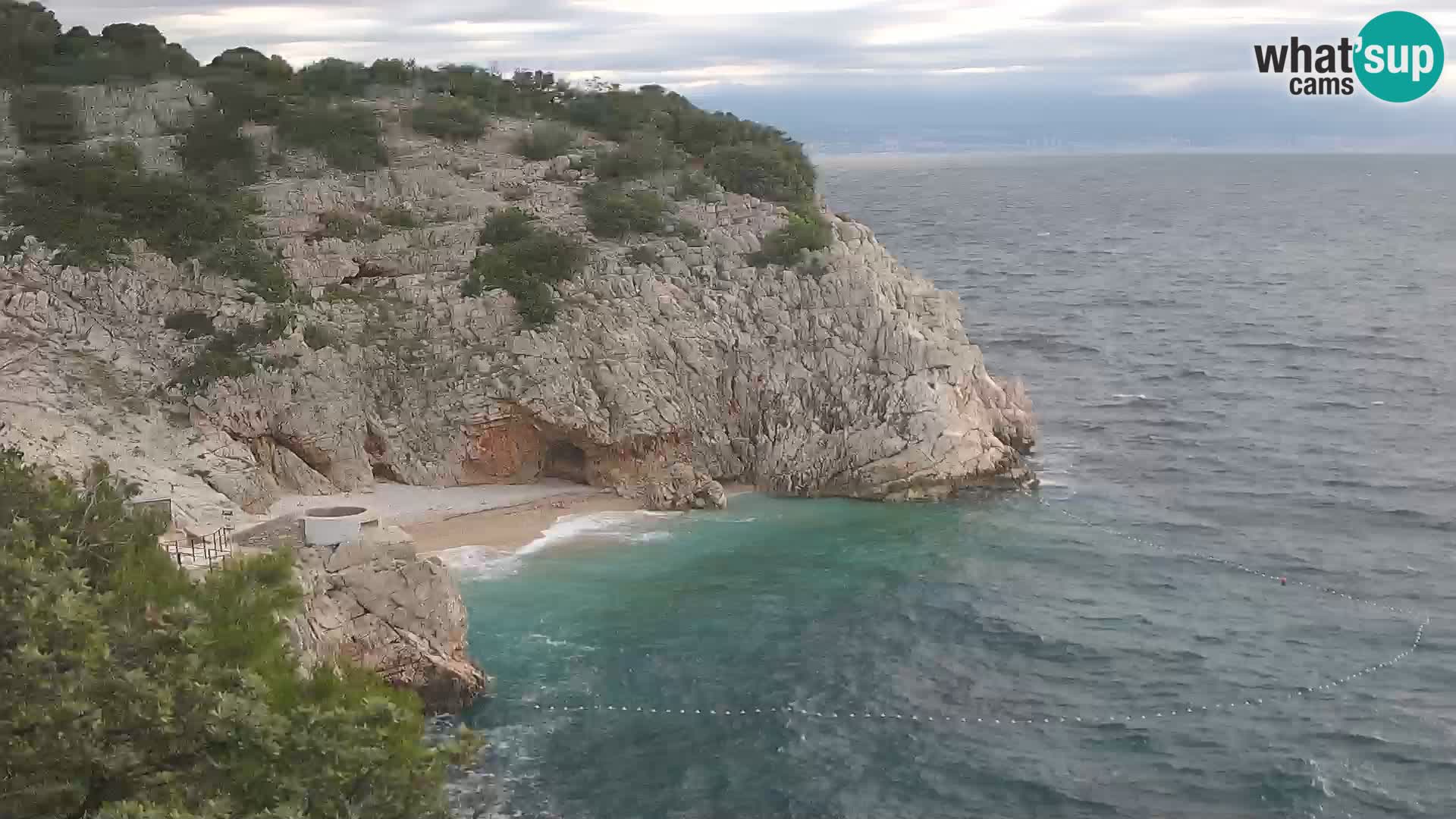 Webcam plage Brseč à Mošćenička Draga, Croatie