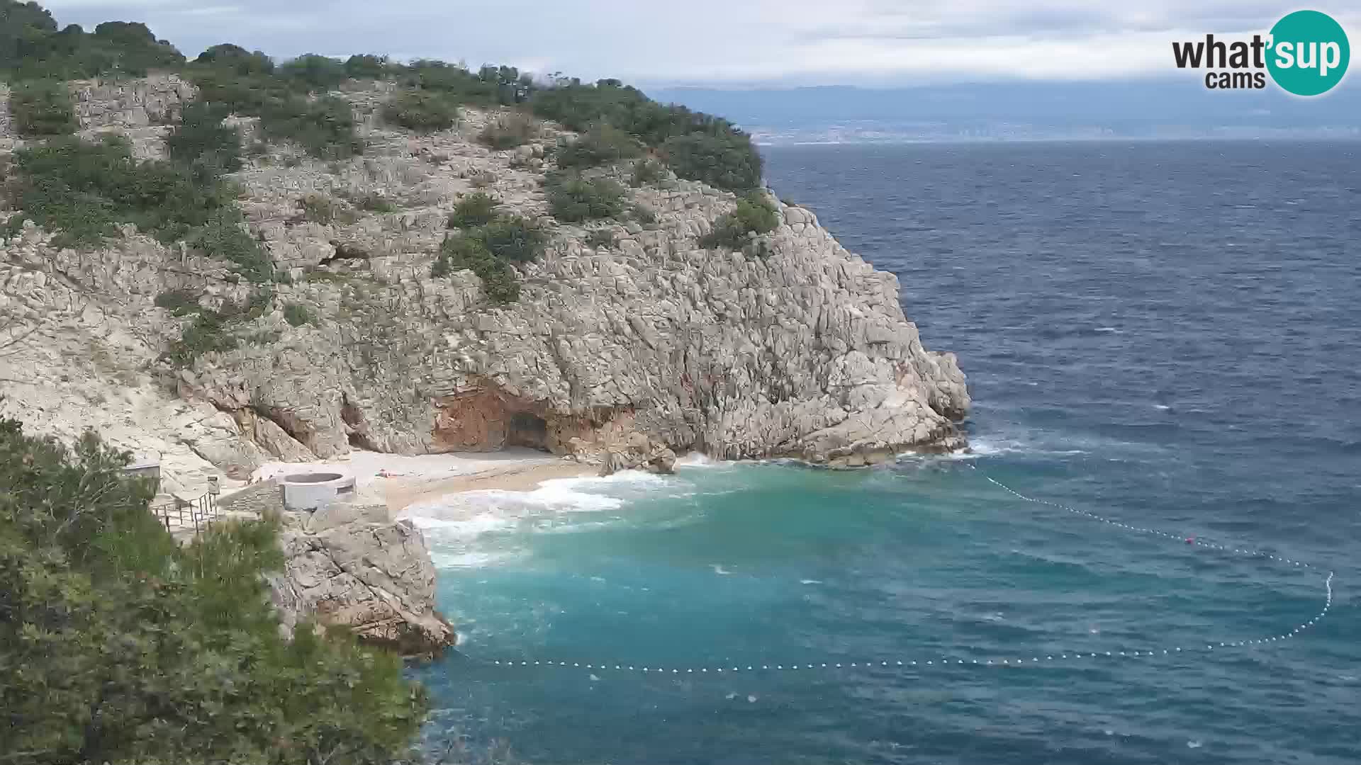 Spletna kamera Brseč plaža – Mošćenička Draga – Hrvaška