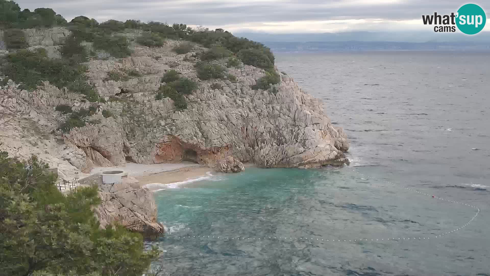 Spletna kamera Brseč plaža – Mošćenička Draga – Hrvaška