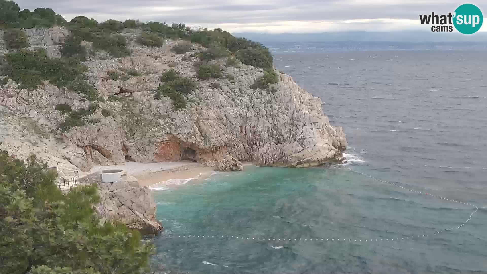 Spletna kamera Brseč plaža – Mošćenička Draga – Hrvaška