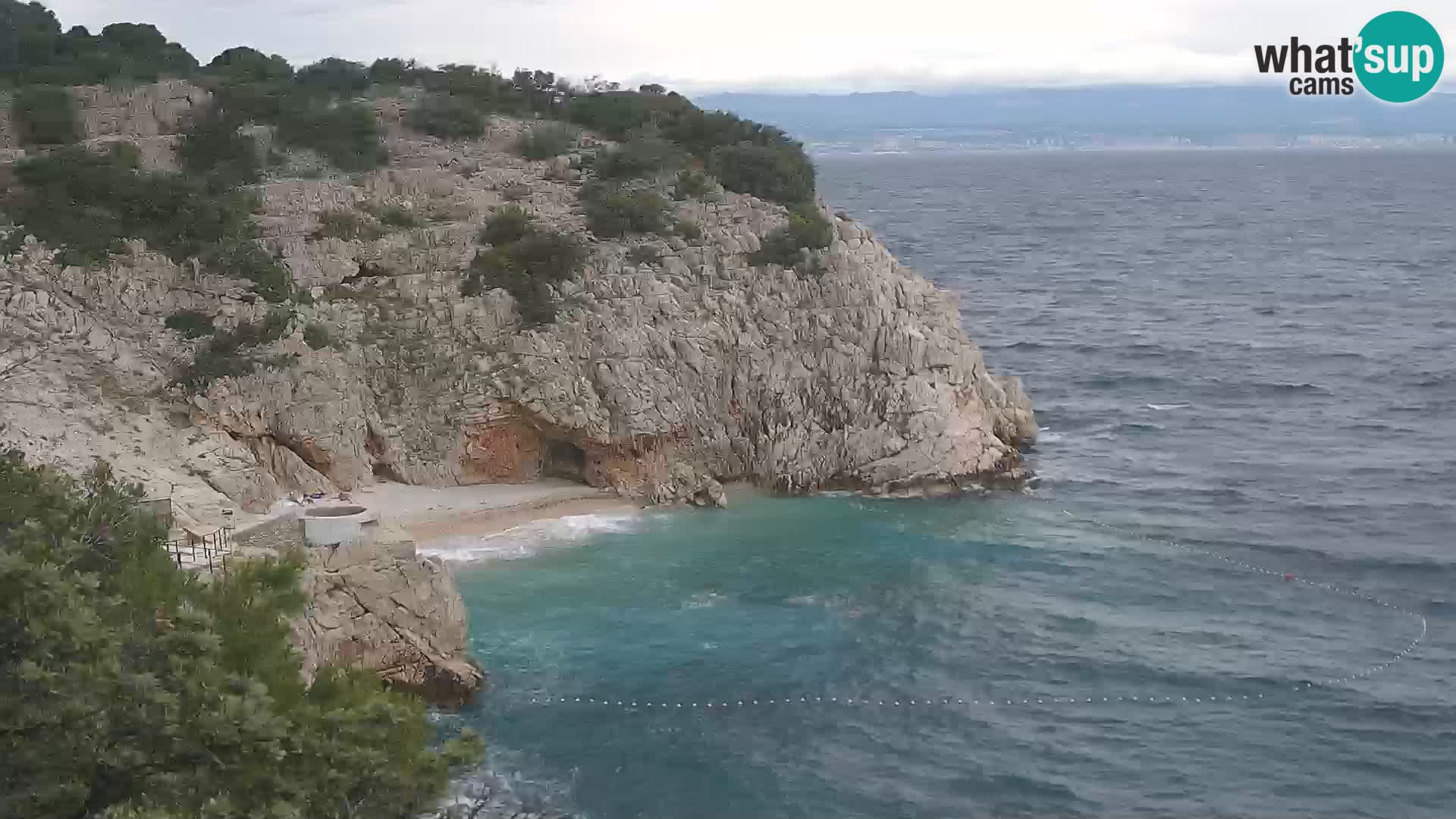 Spletna kamera Brseč plaža – Mošćenička Draga – Hrvaška