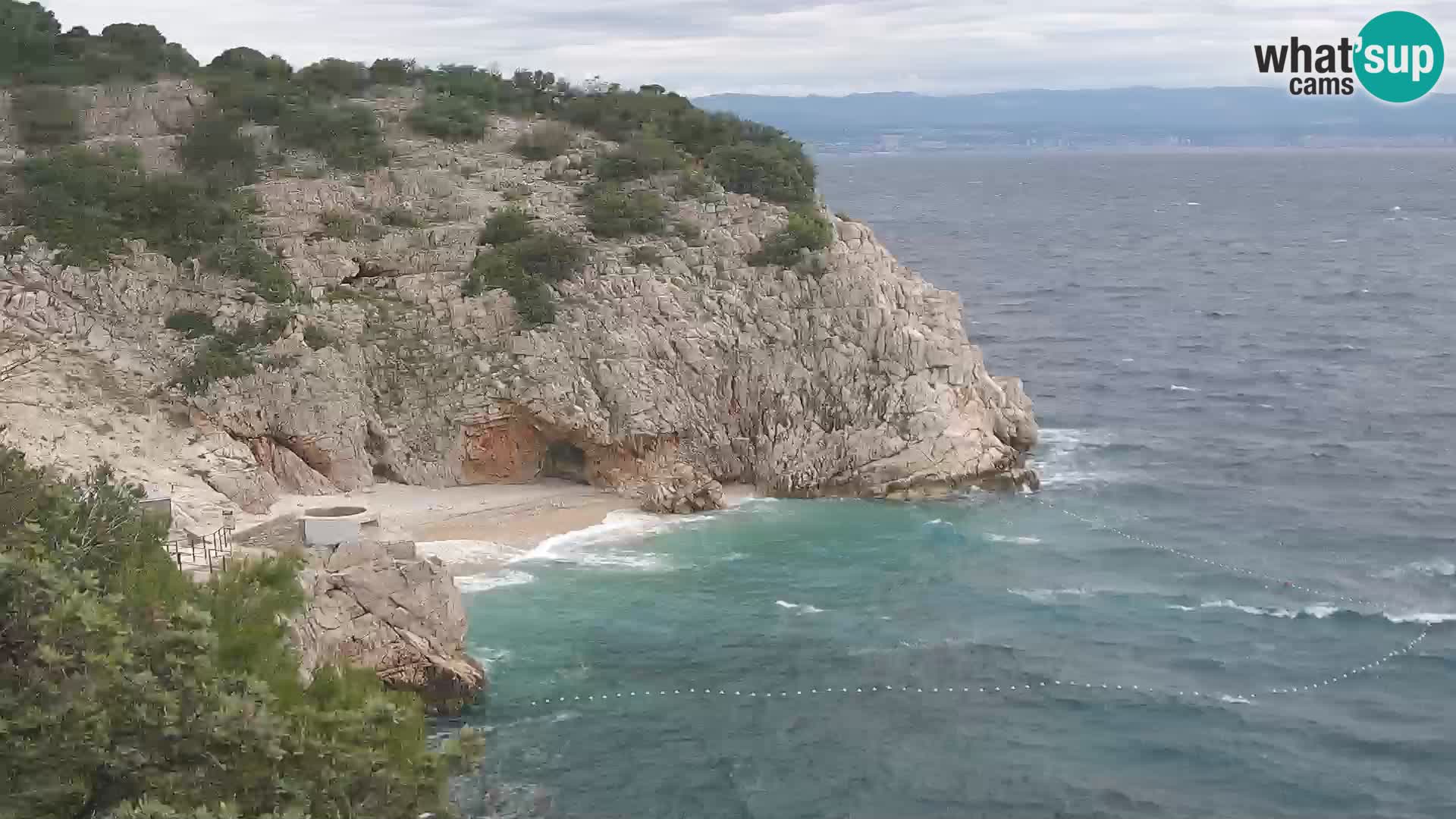 Cámara web de la playa de Brseč en Mošćenička Draga, Croacia