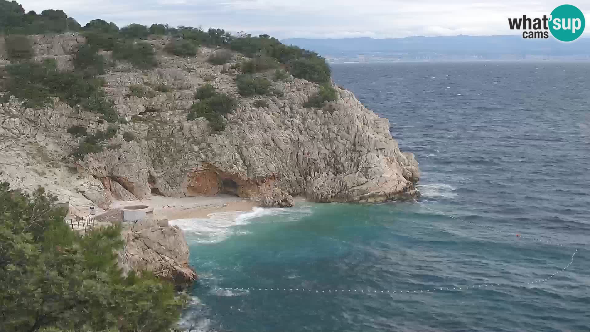 Spletna kamera Brseč plaža – Mošćenička Draga – Hrvaška