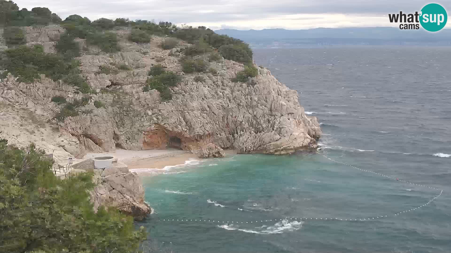 Spletna kamera Brseč plaža – Mošćenička Draga – Hrvaška
