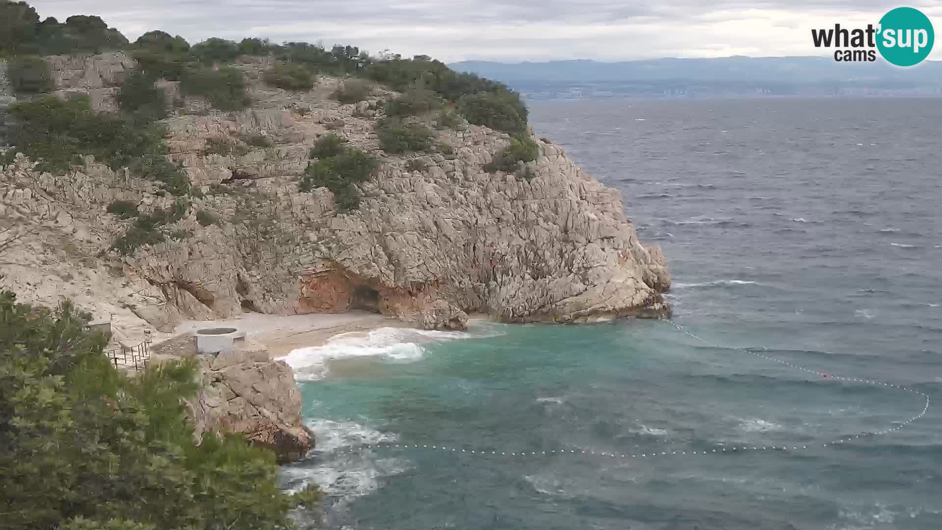 Spletna kamera Brseč plaža – Mošćenička Draga – Hrvaška