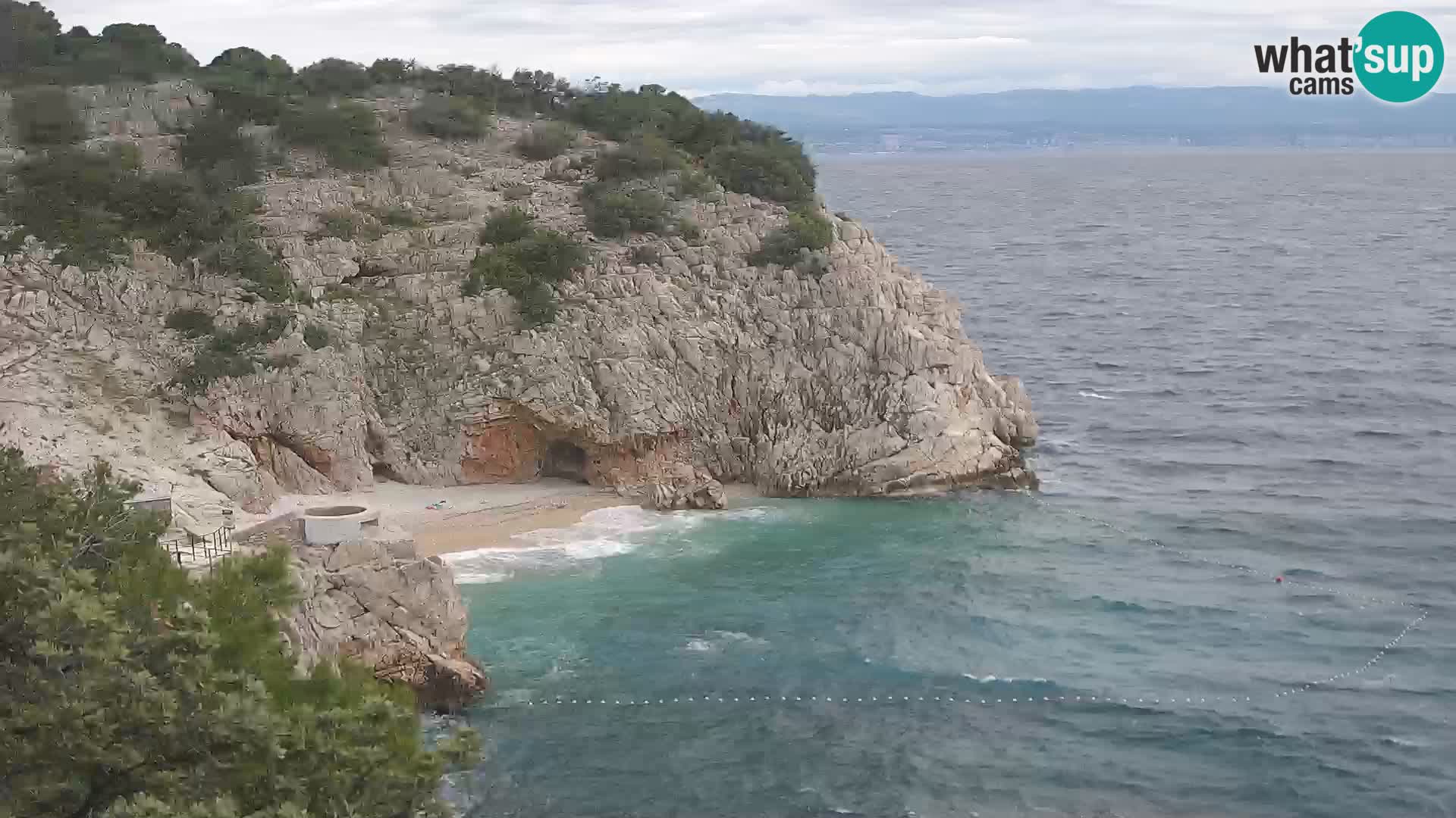 Webcam plage Brseč à Mošćenička Draga, Croatie
