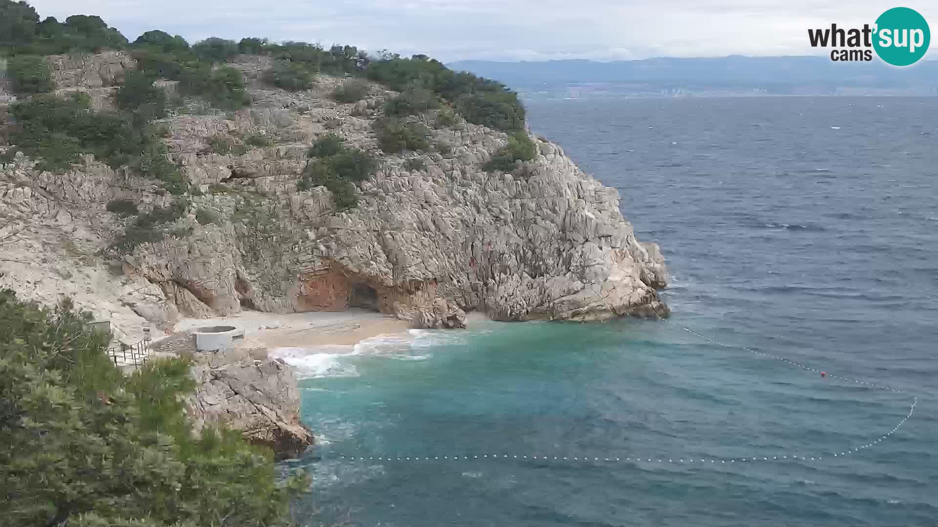 Spletna kamera Brseč plaža – Mošćenička Draga – Hrvaška