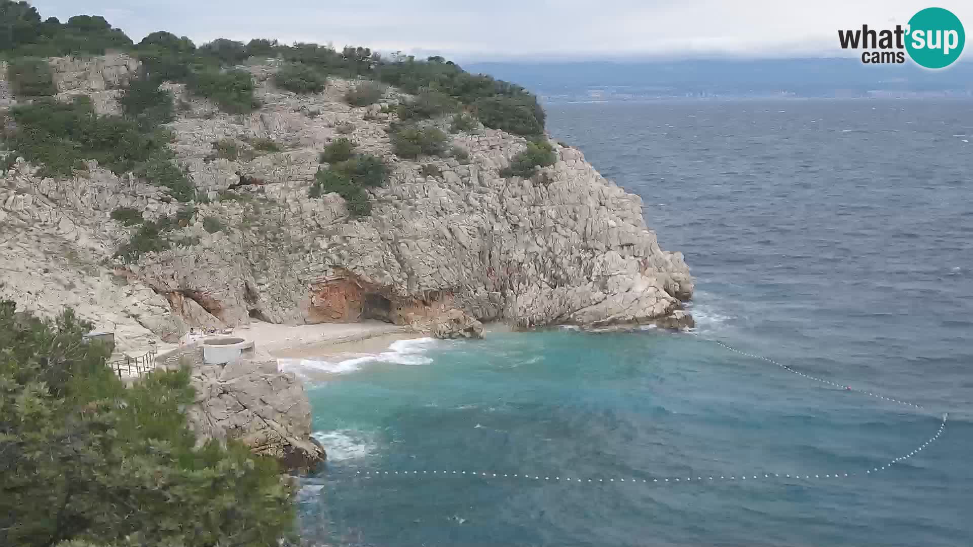 Spletna kamera Brseč plaža – Mošćenička Draga – Hrvaška