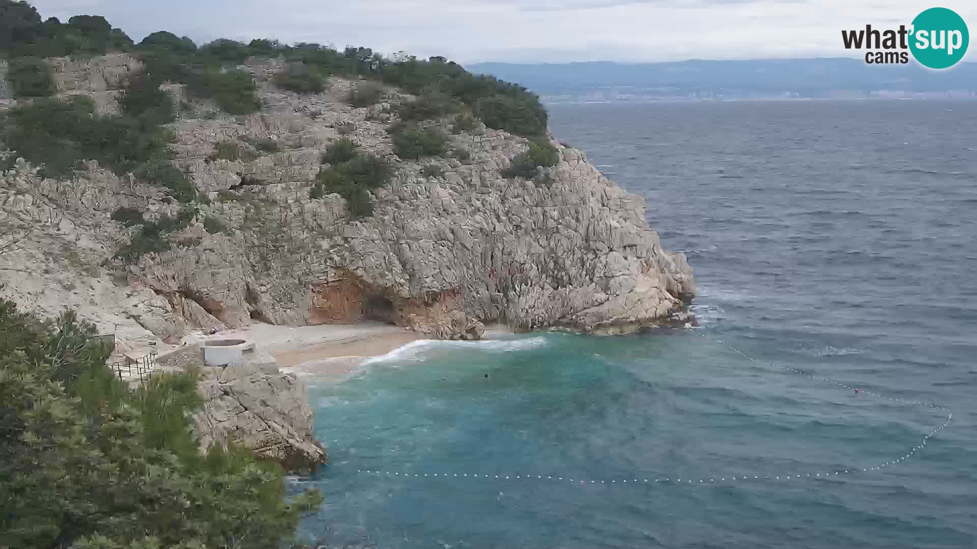Spletna kamera Brseč plaža – Mošćenička Draga – Hrvaška