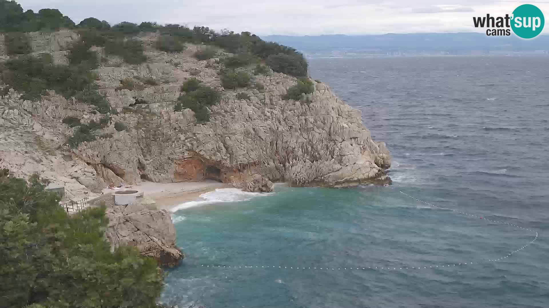Webcam plage Brseč à Mošćenička Draga, Croatie