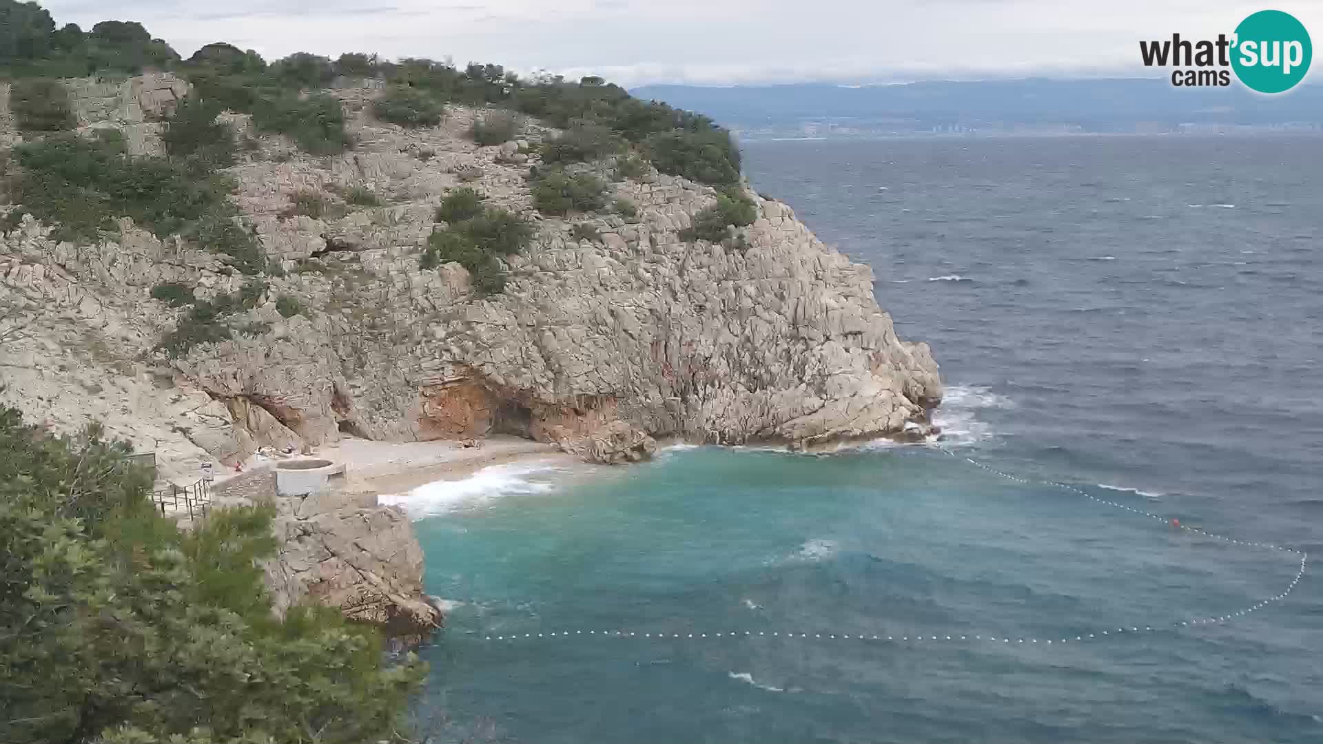 Spletna kamera Brseč plaža – Mošćenička Draga – Hrvaška