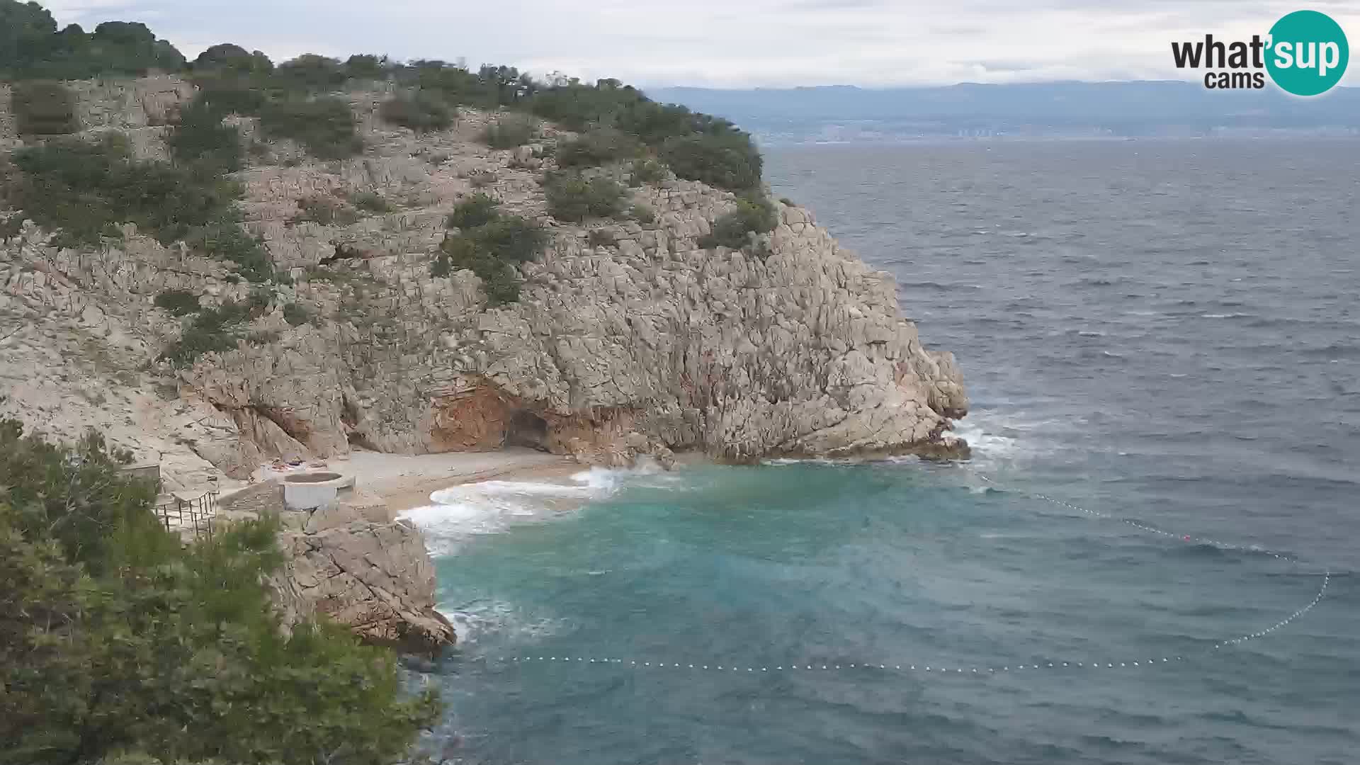 Webcam plage Brseč à Mošćenička Draga, Croatie