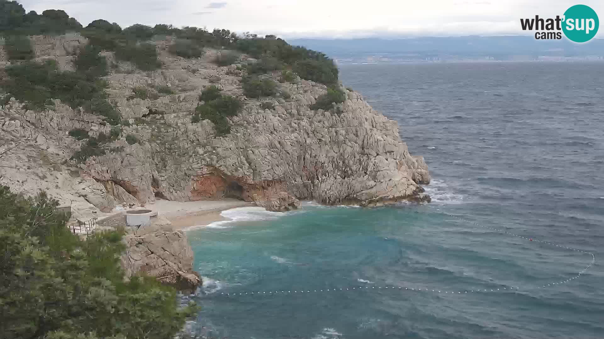 Webcam plage Brseč à Mošćenička Draga, Croatie