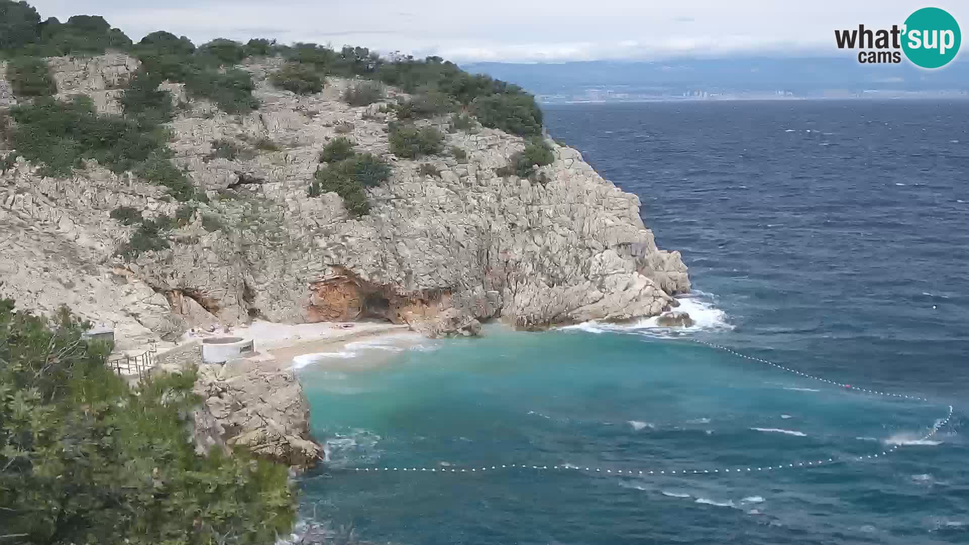 Webcam plage Brseč à Mošćenička Draga, Croatie