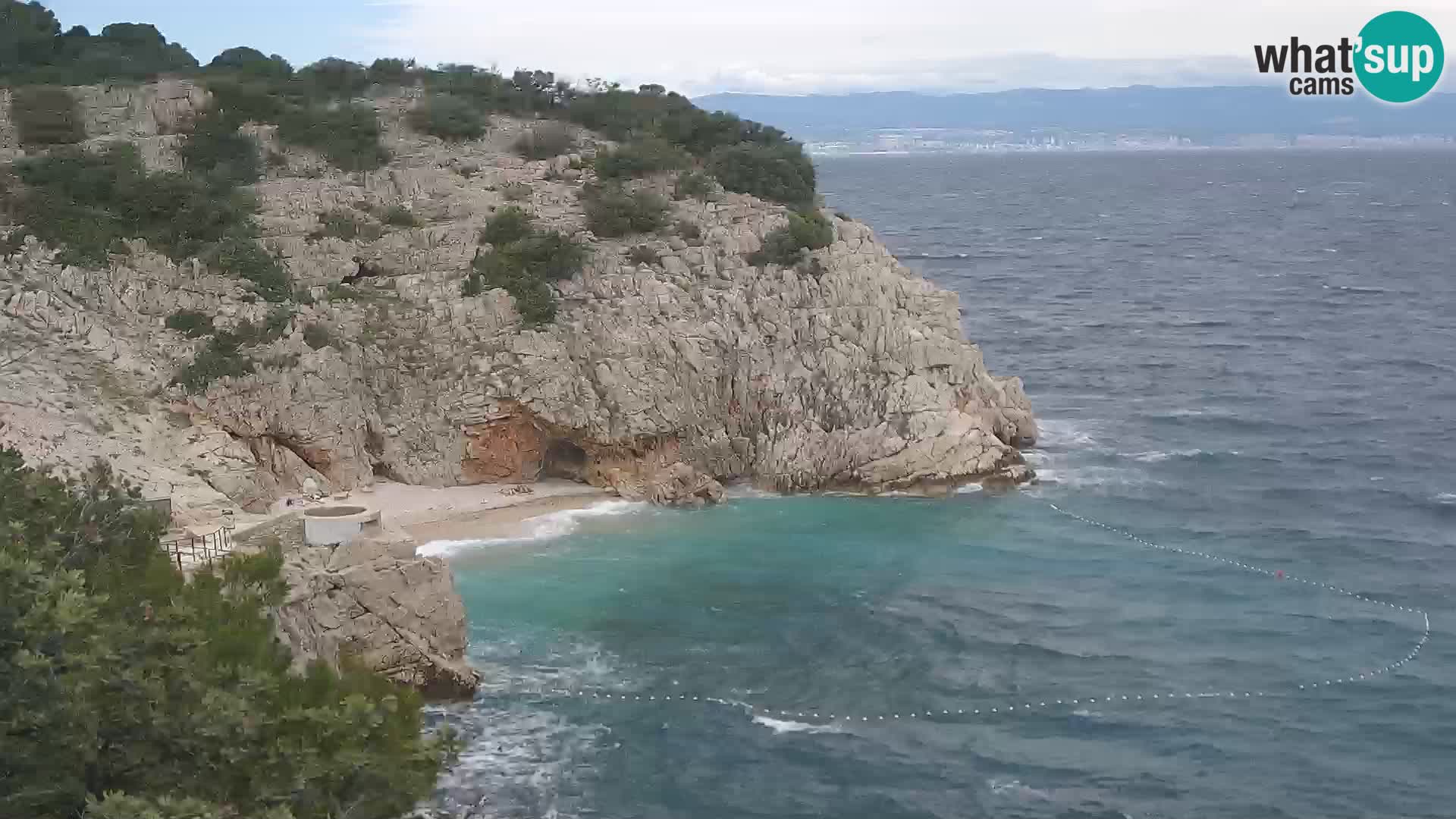 Webcam plage Brseč à Mošćenička Draga, Croatie