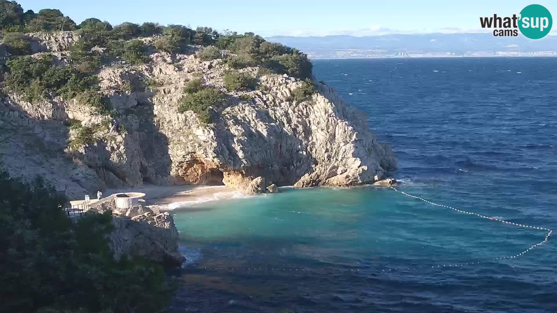 Spletna kamera Brseč plaža – Mošćenička Draga – Hrvaška