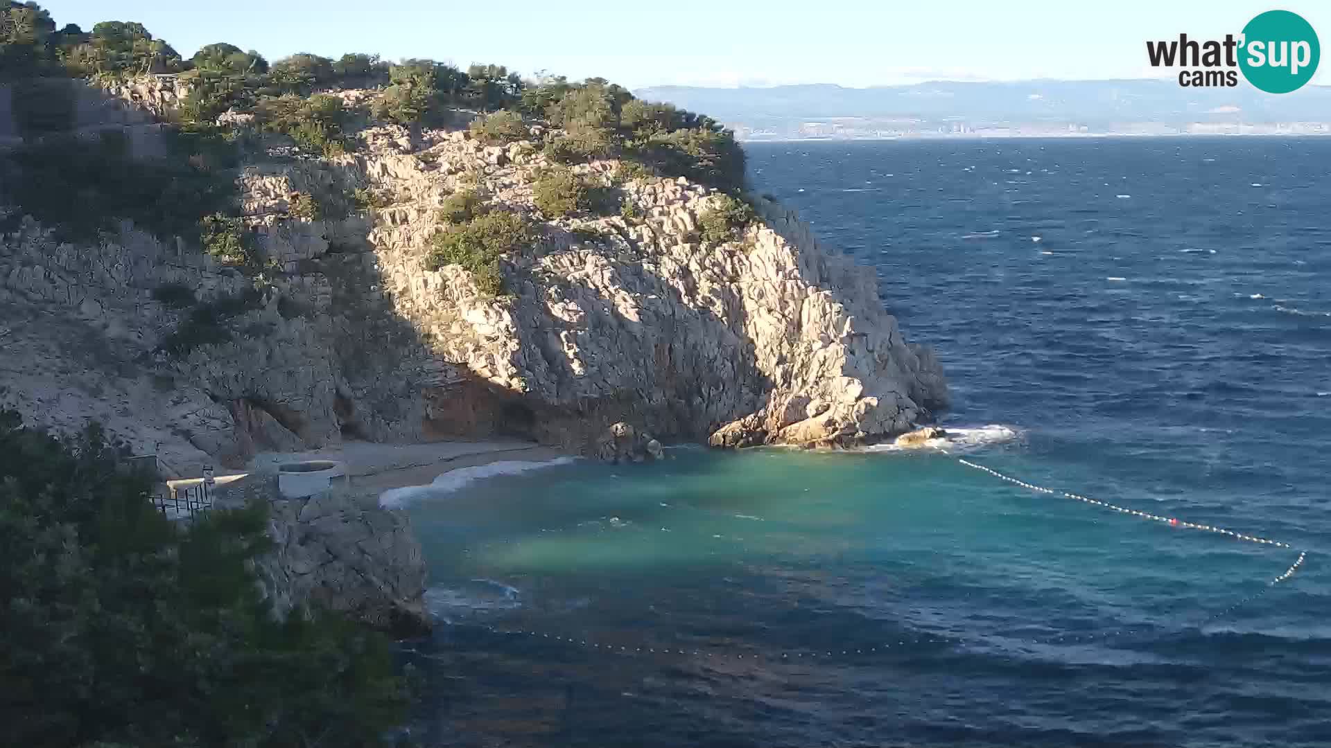 Webcam plage Brseč à Mošćenička Draga, Croatie