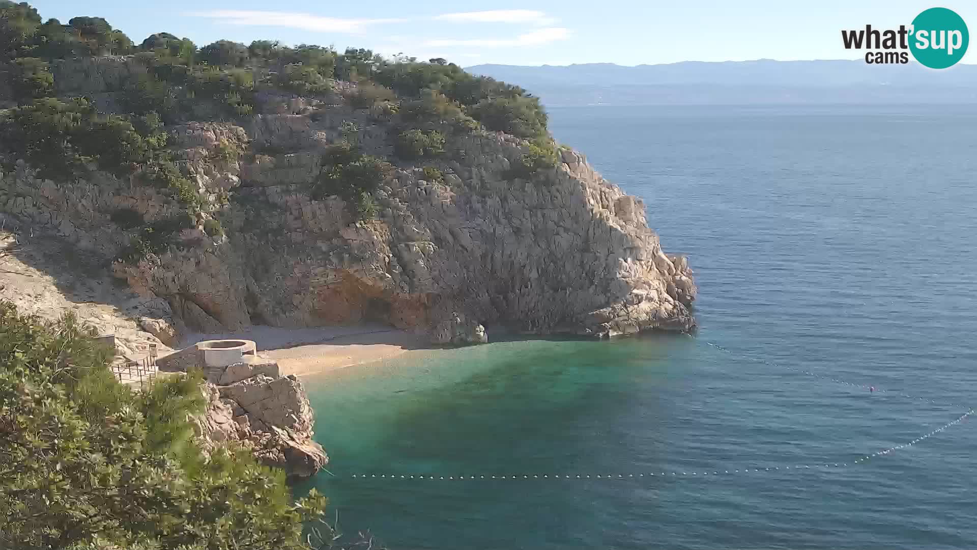 Spletna kamera Brseč plaža – Mošćenička Draga – Hrvaška